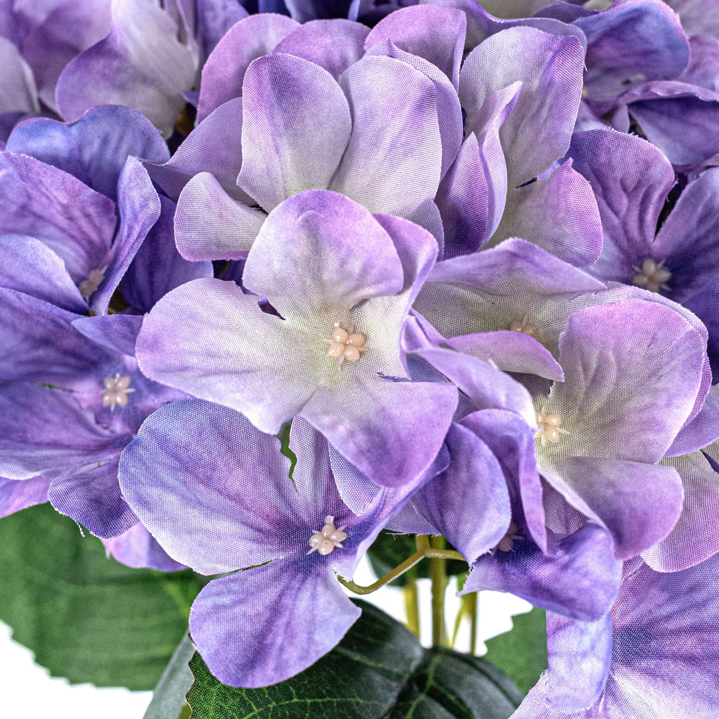 16" Fabric Hydrangea Bush: Lavender (5 Stem)
