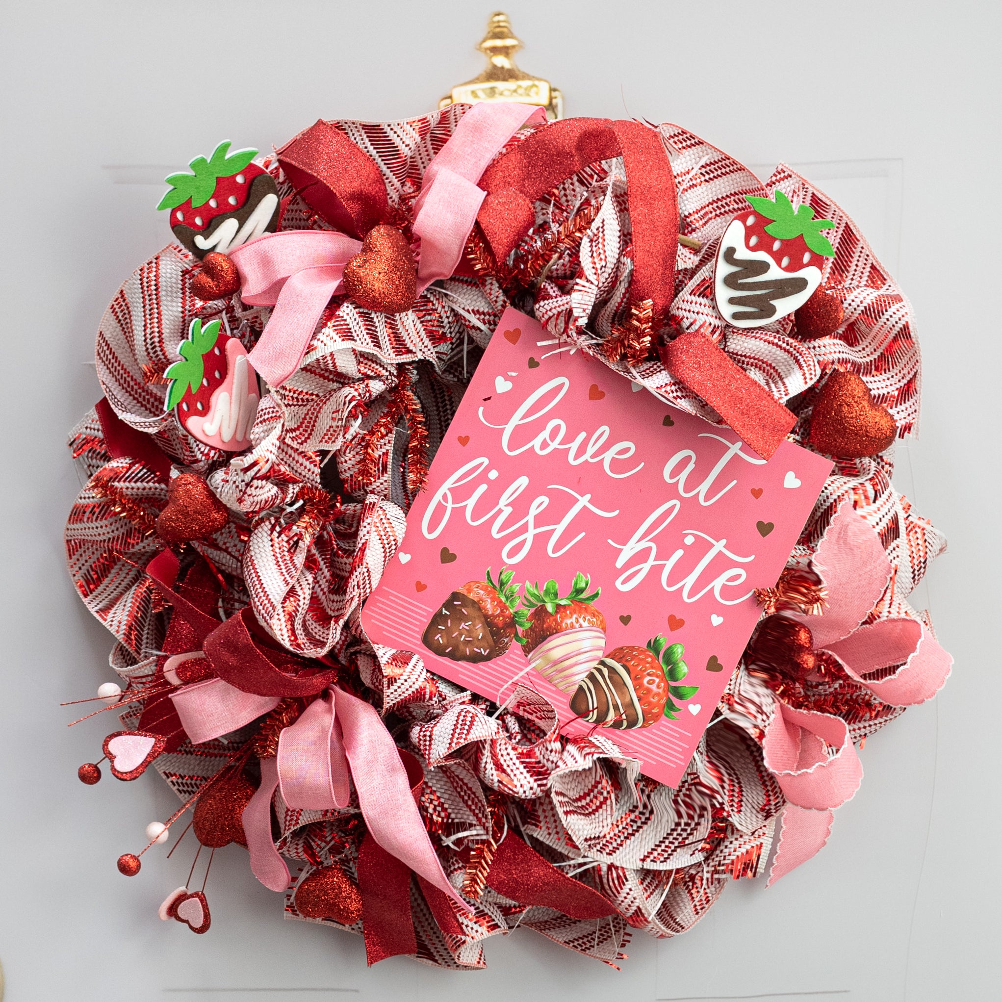 10" Square Wooden Sign: Chocolate Strawberry Love