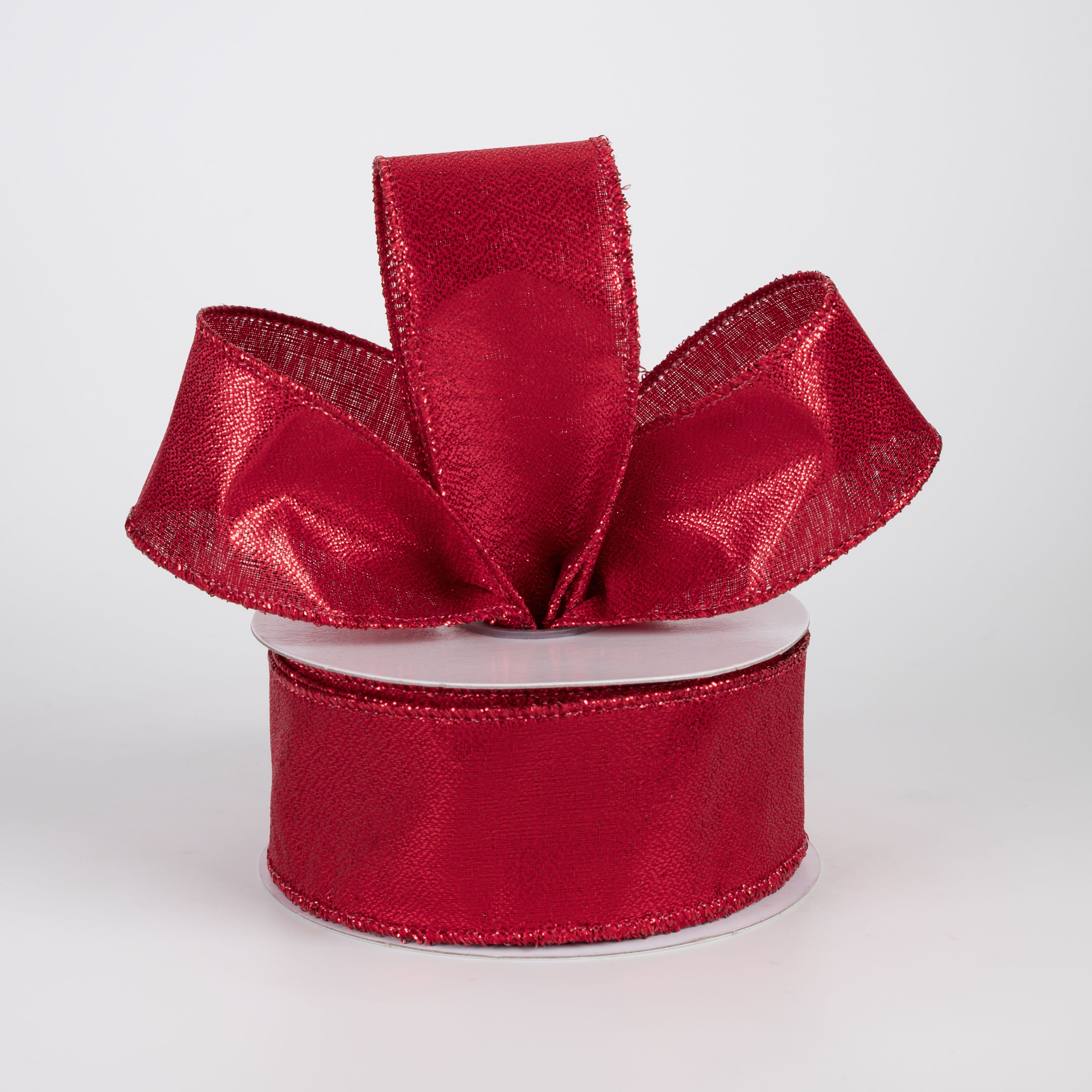 1.5" Metallic Satin Ribbon: Red (10 Yards)