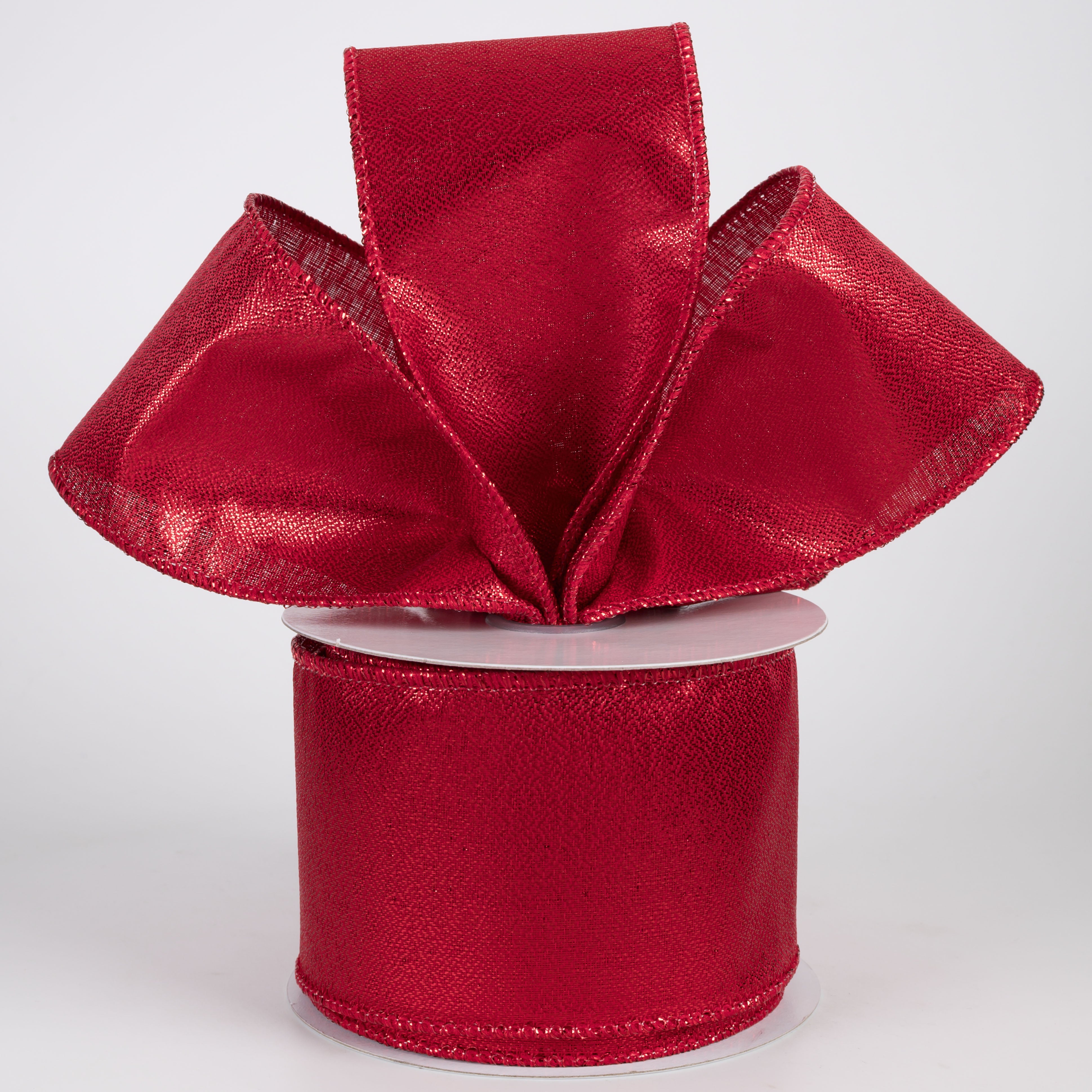 2.5" Metallic Satin Ribbon: Red (10 Yards)