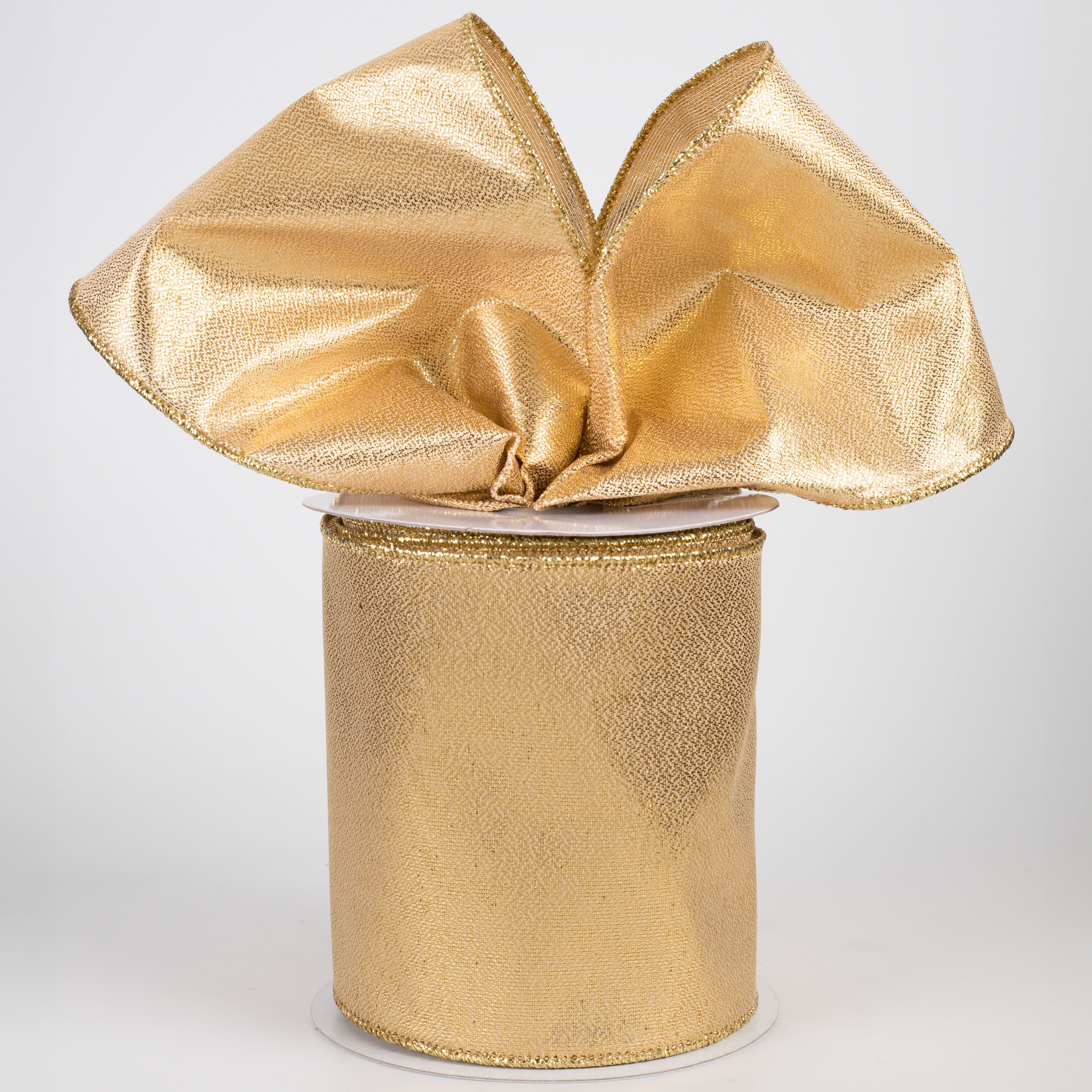 4" Metallic Satin Ribbon: Gold (10 Yards)