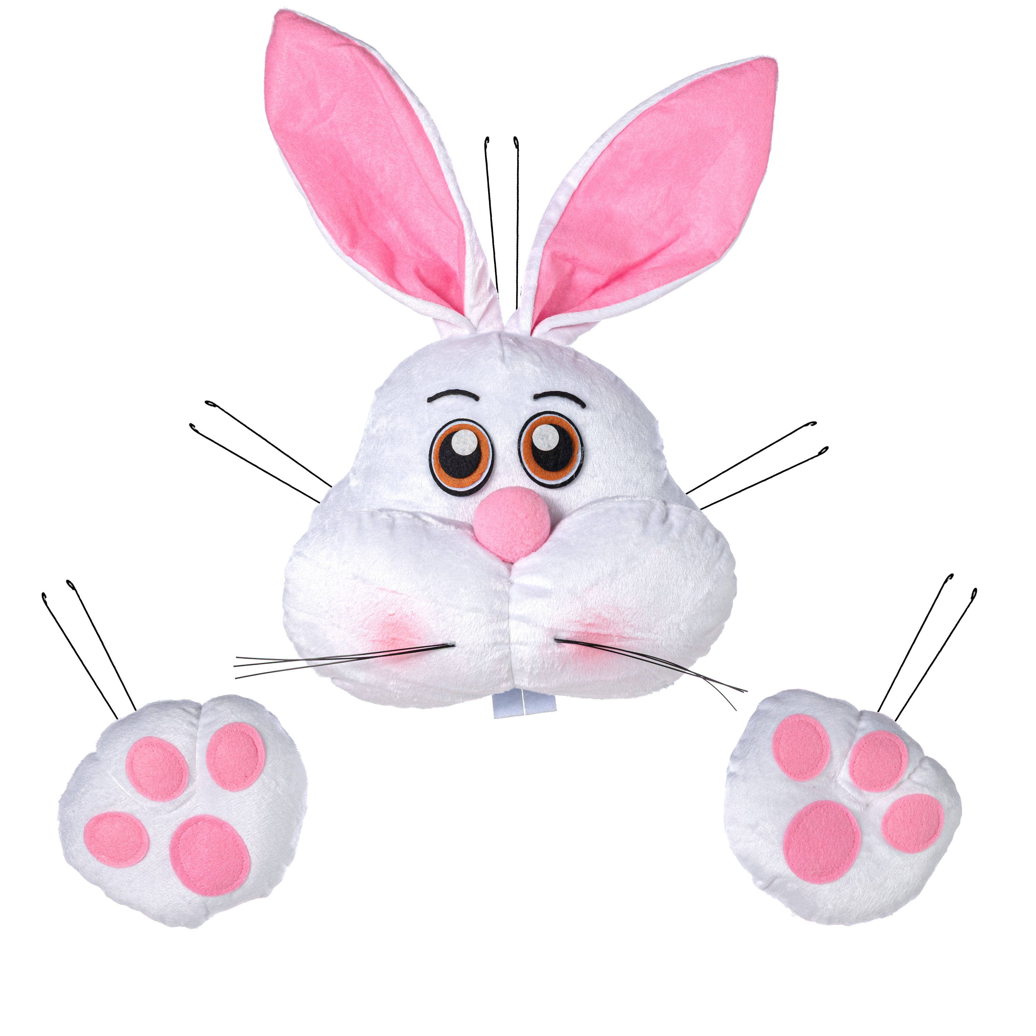 Plush Bunny Face & Paws Wreath Decor Kit (3 Pieces)