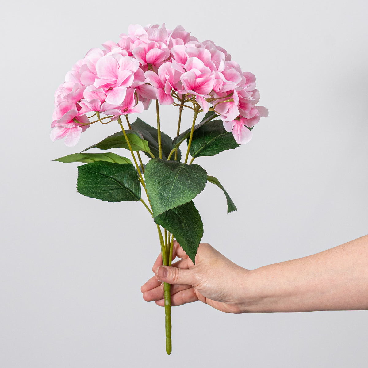 16" Fabric Hydrangea Bush: Pink (5 Stem)