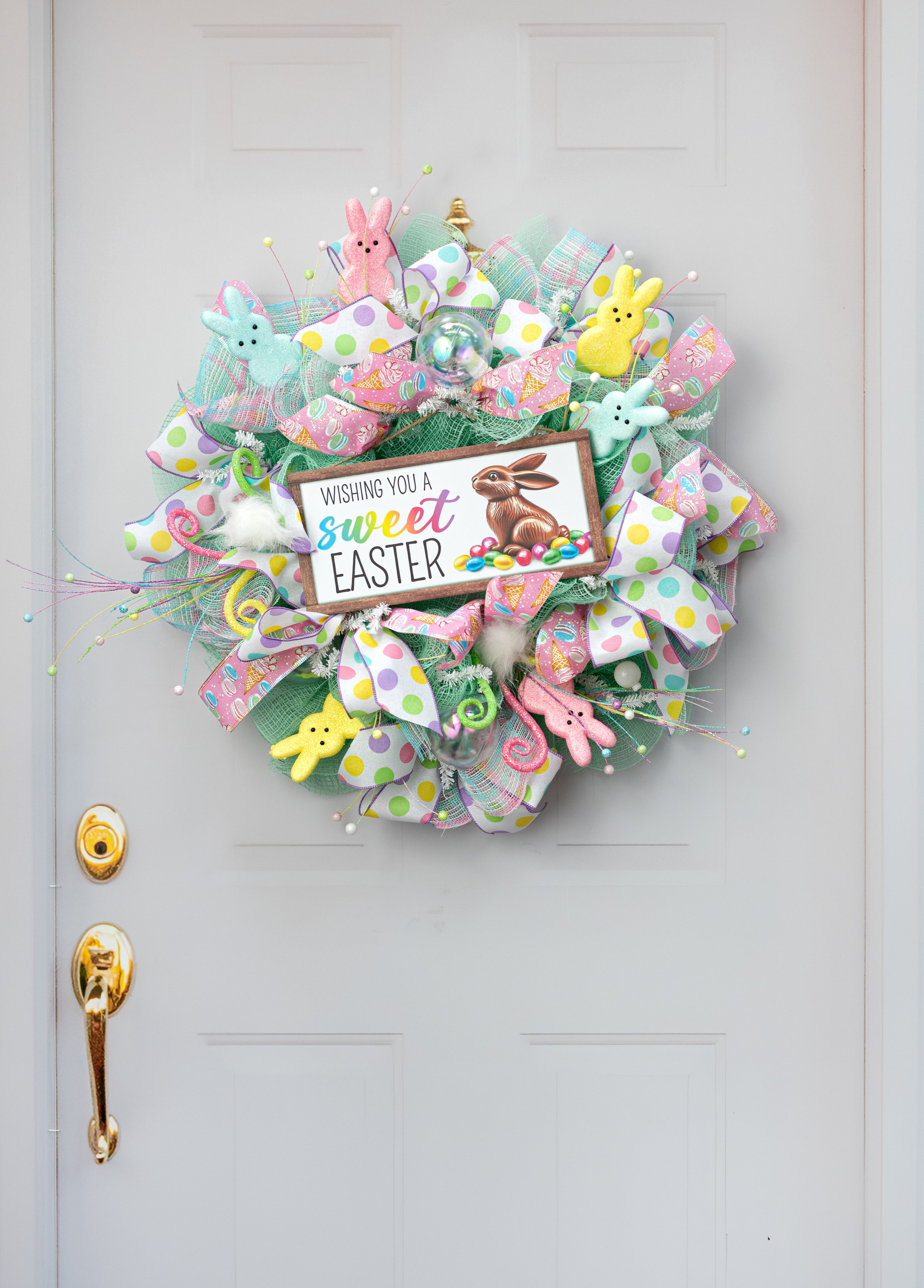 12" Wooden Sign: Sweet Easter Chocolate Bunny
