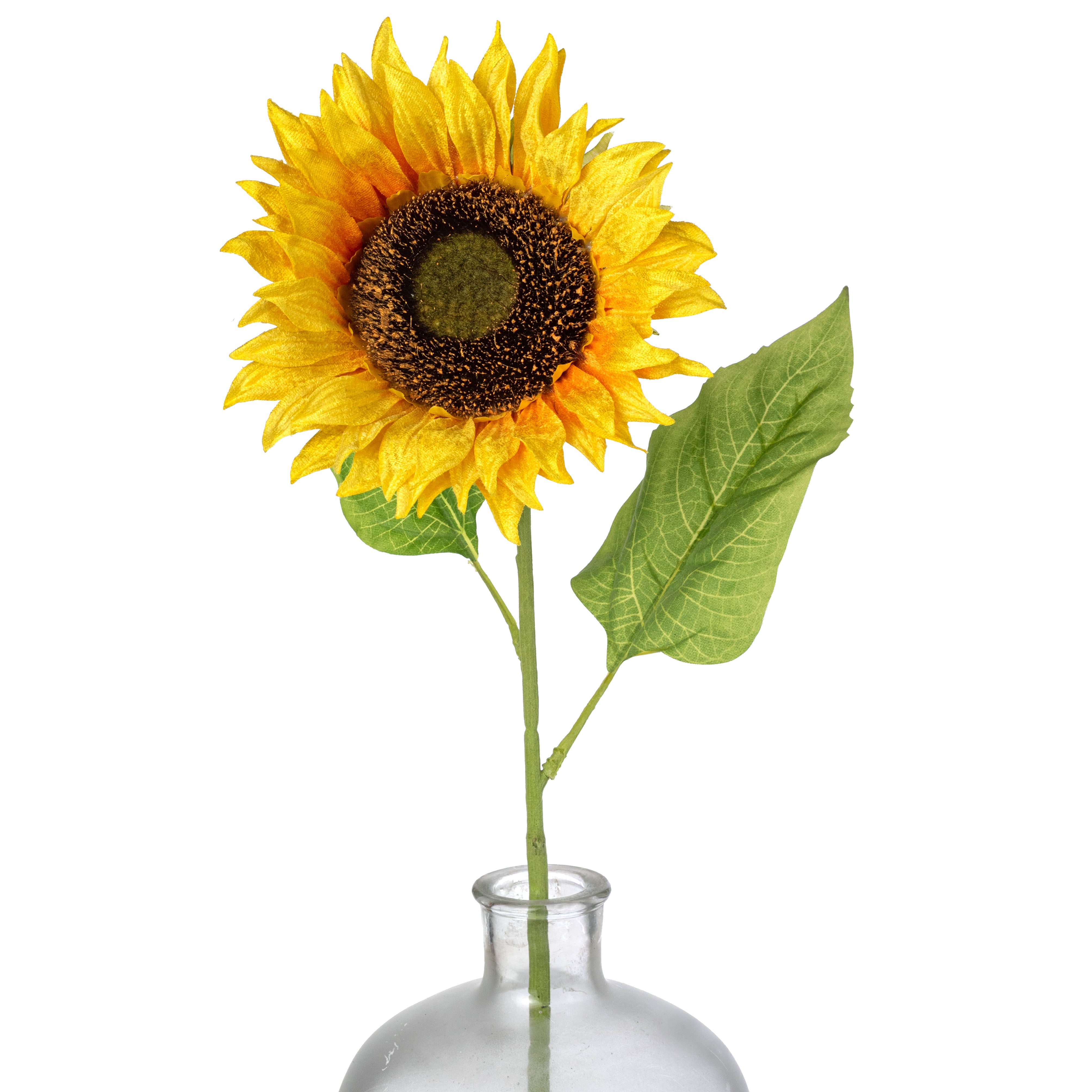 8" x 29" Velvet Sunflower Stem: Yellow