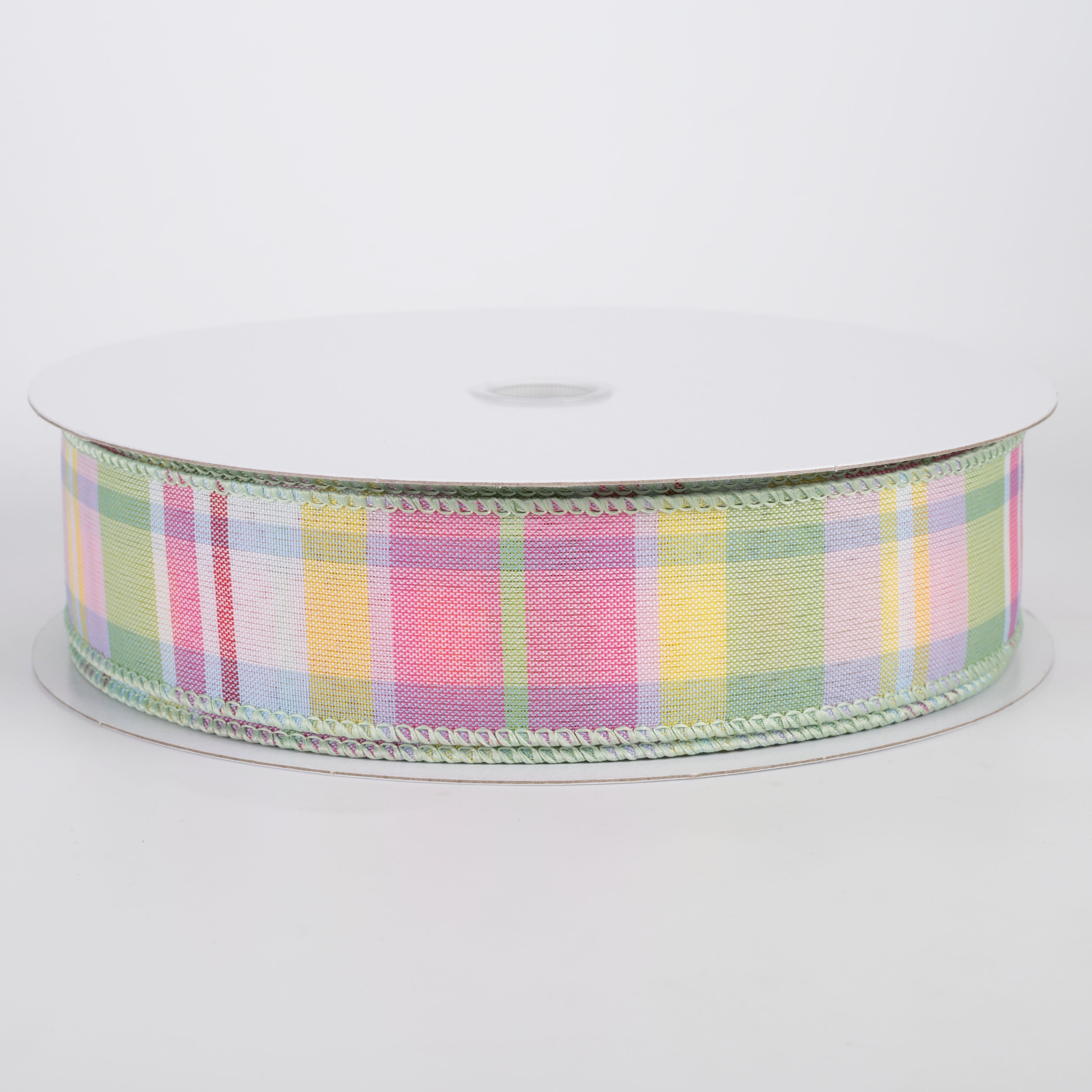 1.5" Posey Plaid Ribbon: Light Yellow Spring (50 Yards)