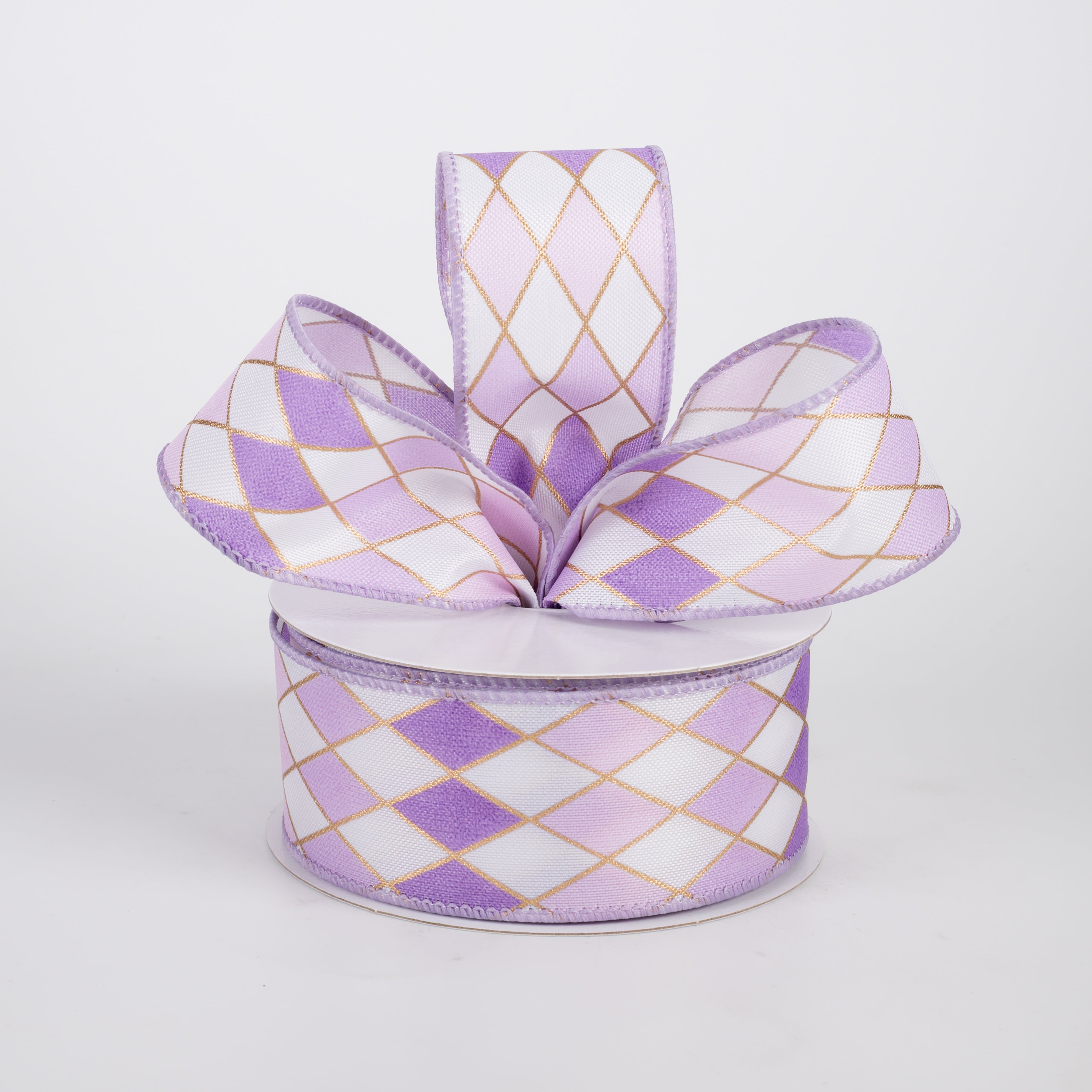 1.5" Satin Ombre Harlequin Cascade Ribbon: Lavender & Purple (10 Yards)