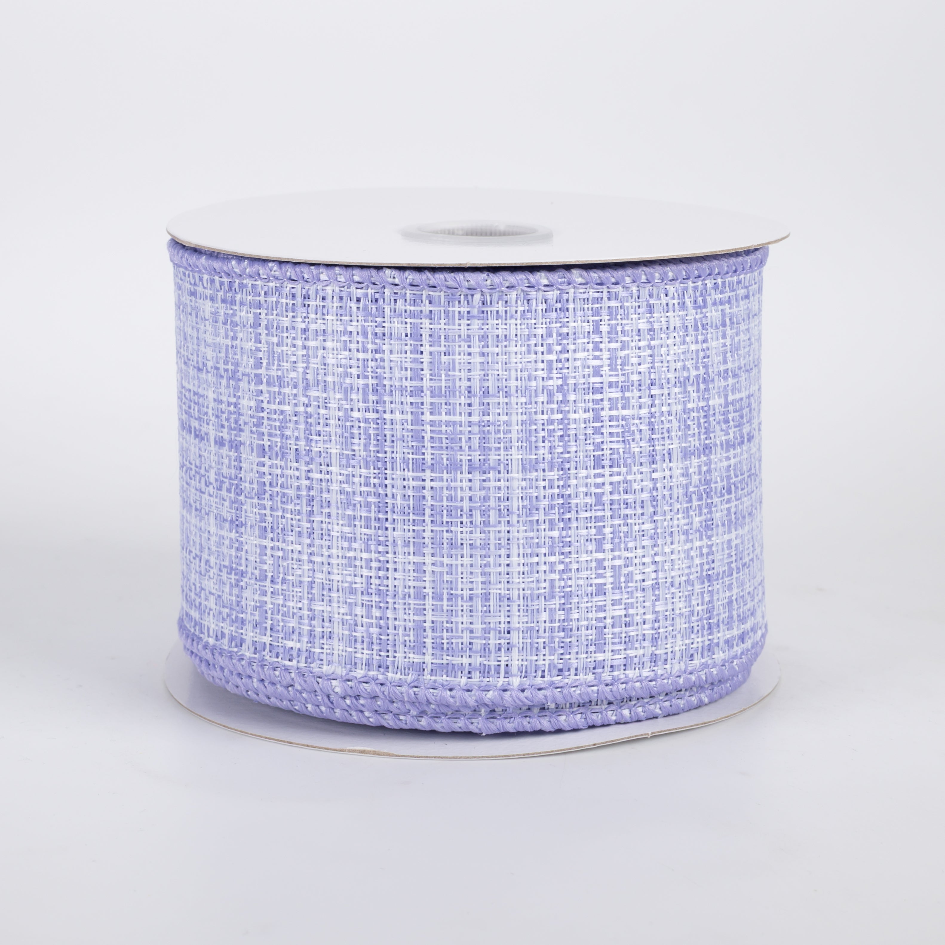 2.5" Two-Tone Tweed Ribbon: Lavender & White (10 Yards)