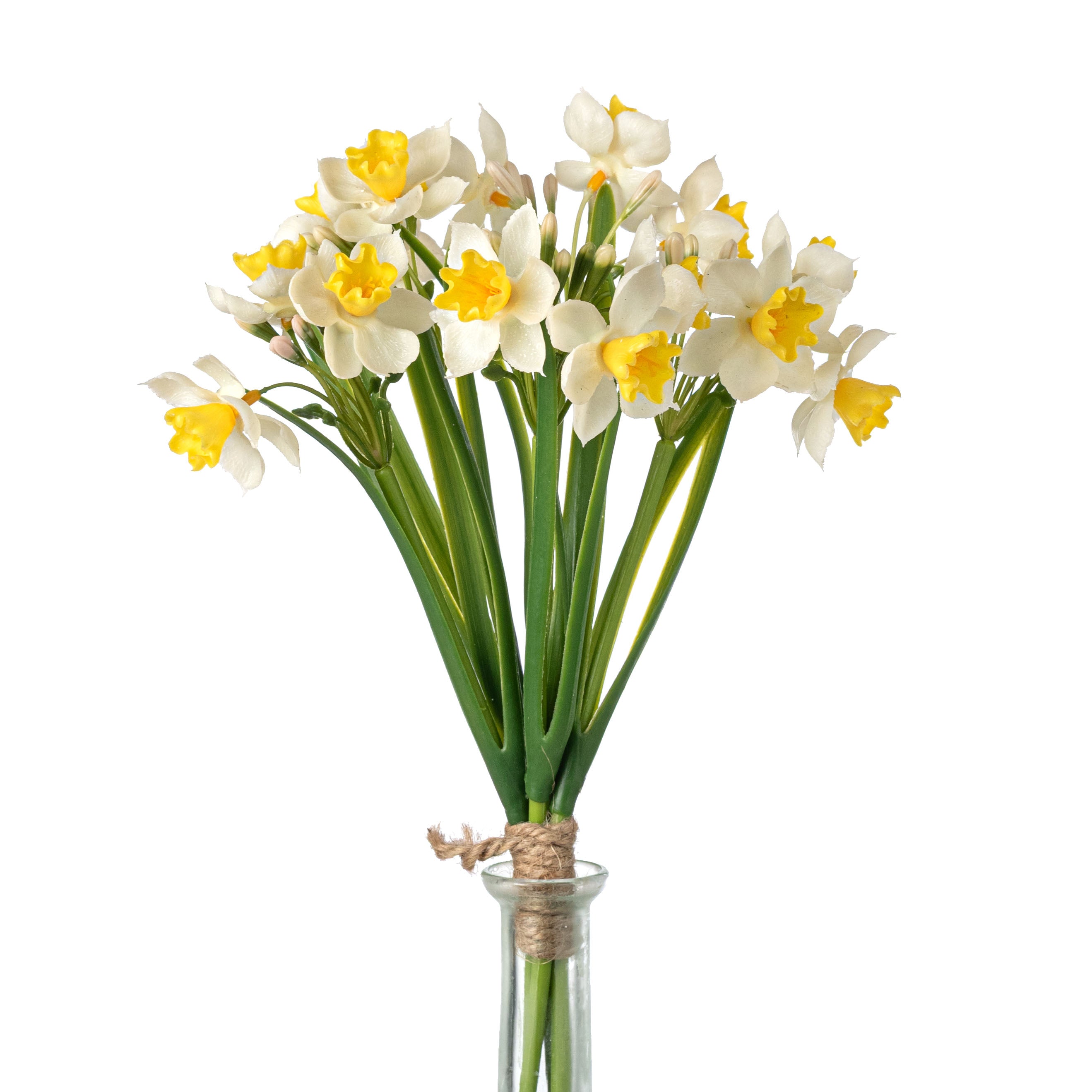 14" Artificial Daffodil Bundle: White & Yellow