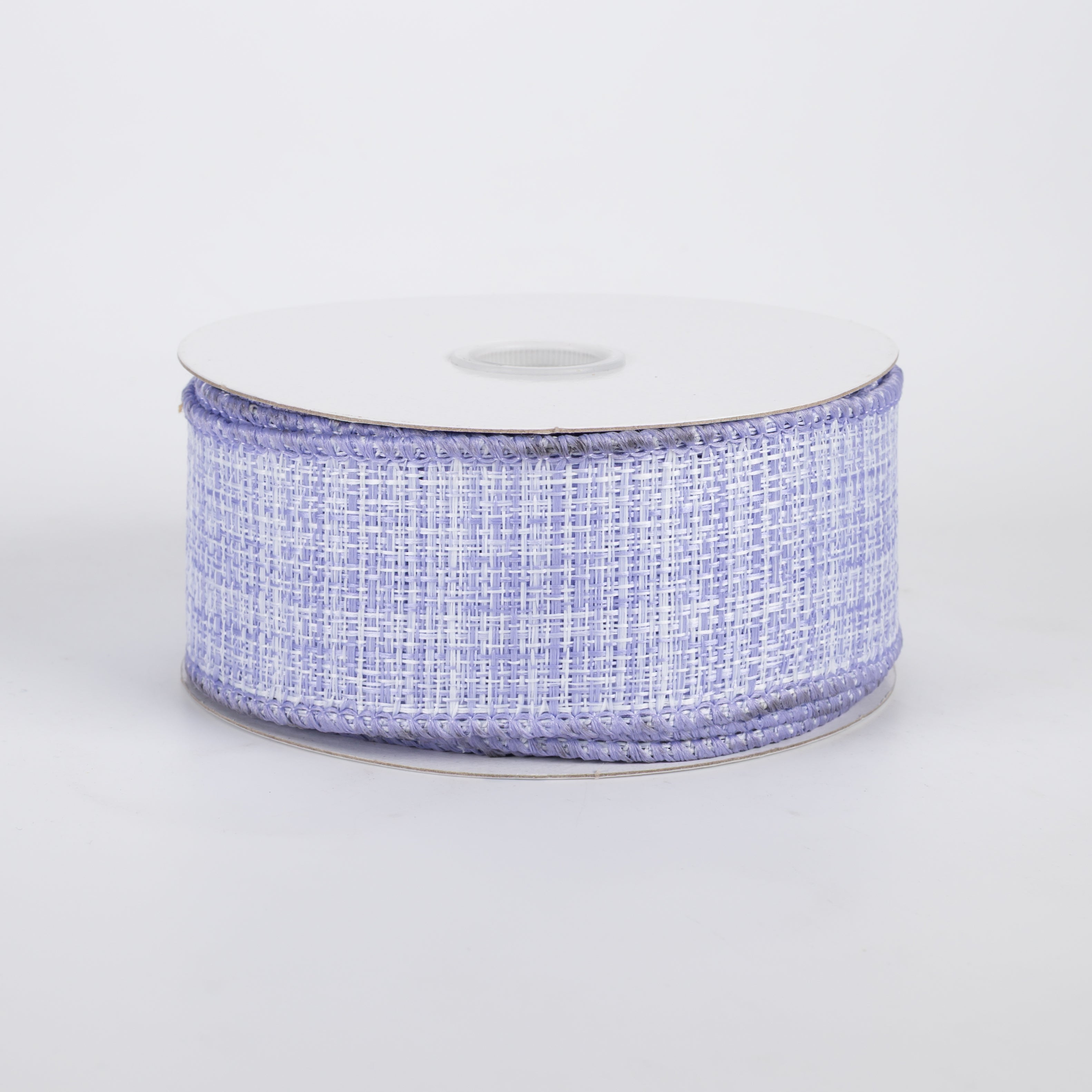 1.5" Two-Tone Tweed Ribbon: Lavender & White (10 Yards)