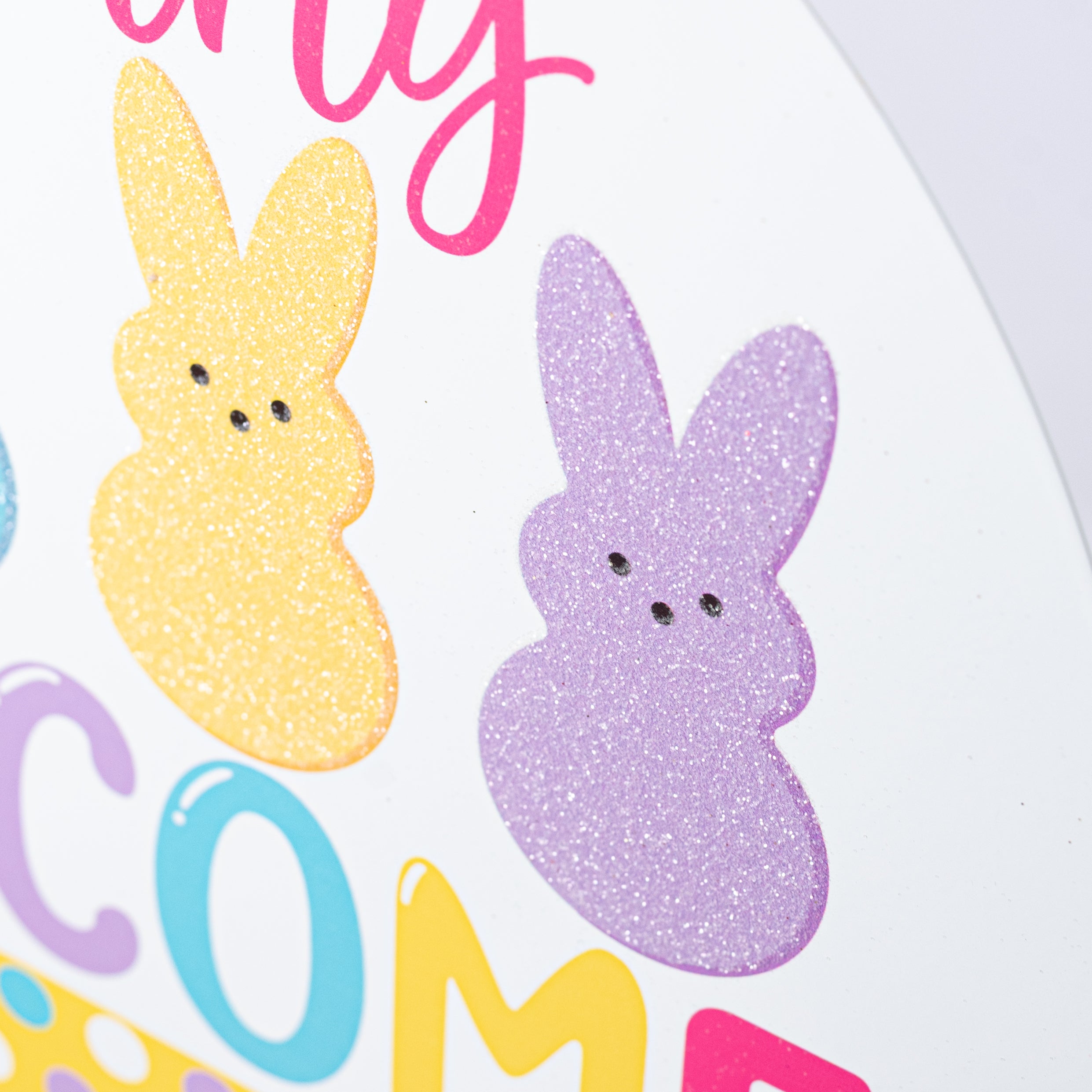 12" Round Metal Sign: Every Marshmallow Bunny Welcome