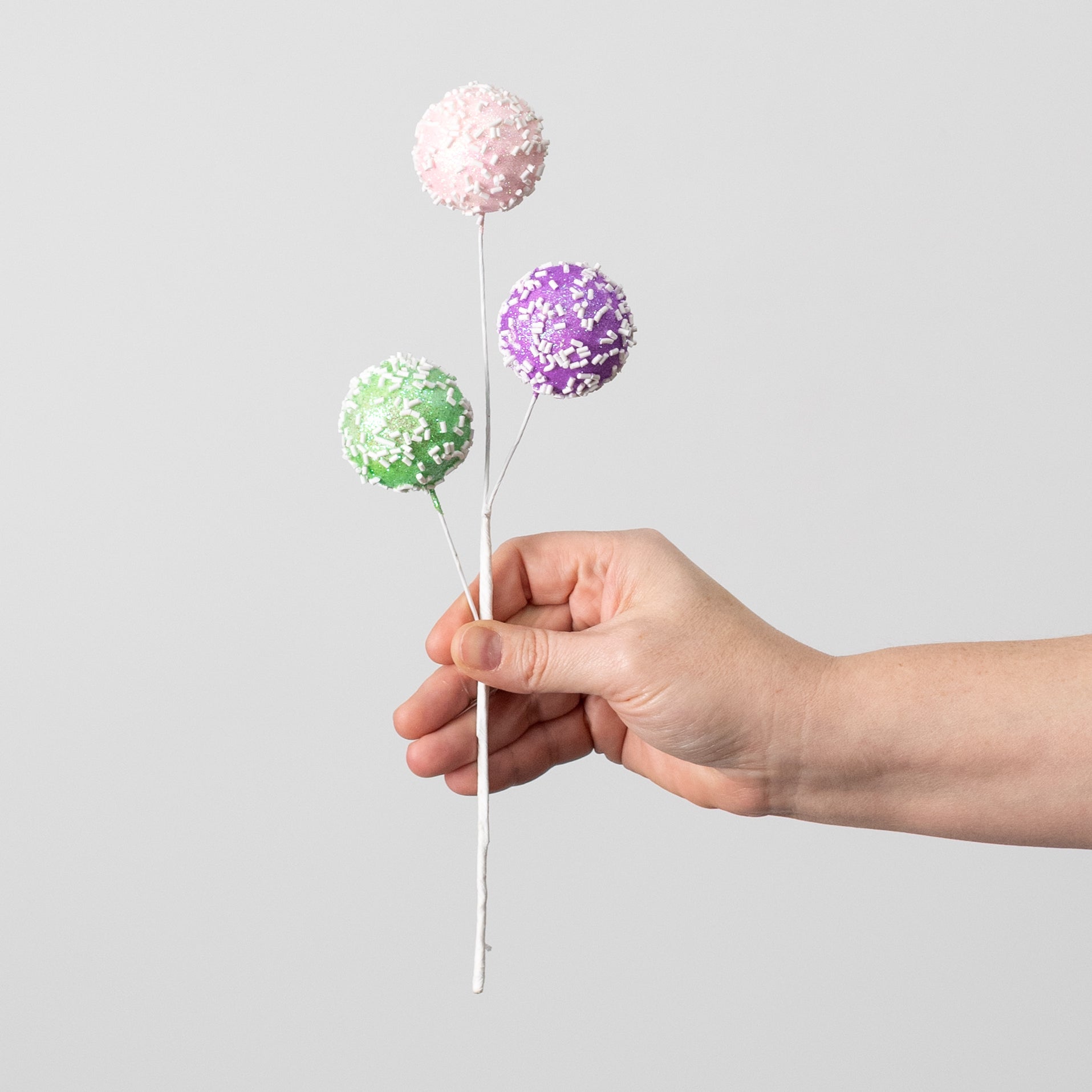 11" Sprinkles Cake Pop Pick: Pink, Mint & Lavender