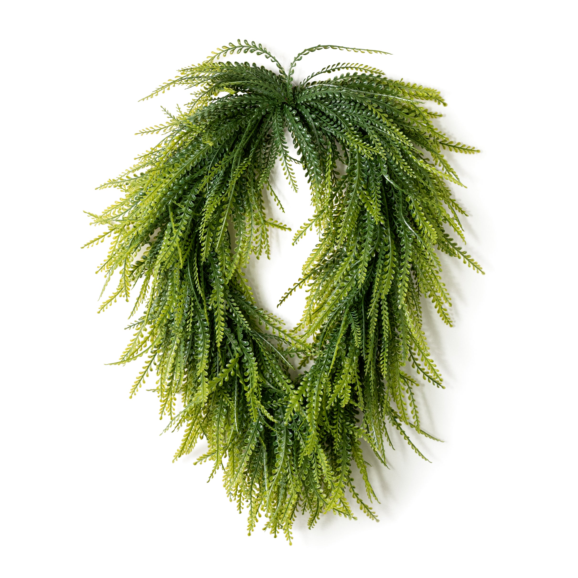 26" x 17" Draping Button Fern Wreath