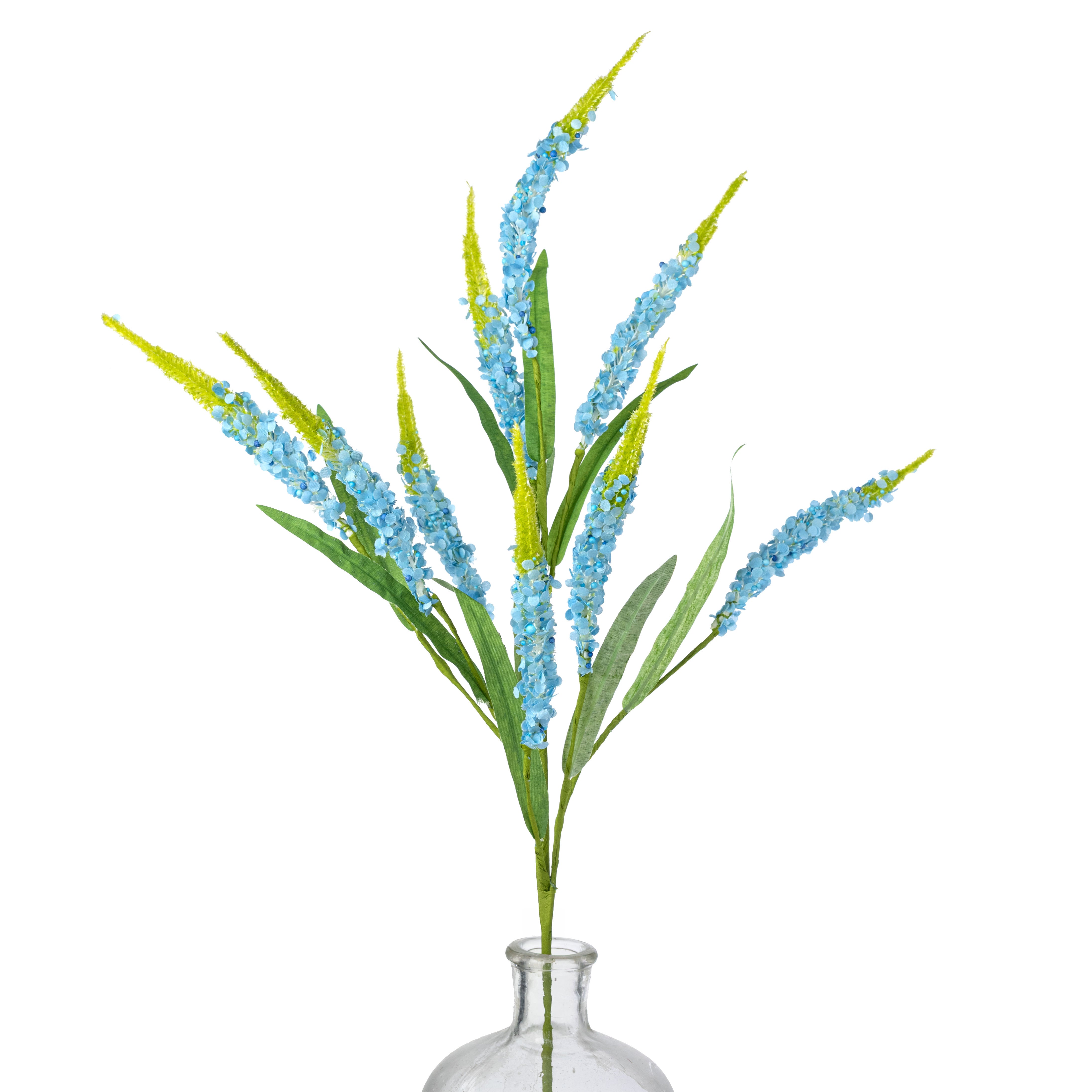 33" Beaded Salvia Flowers Spray: Blue