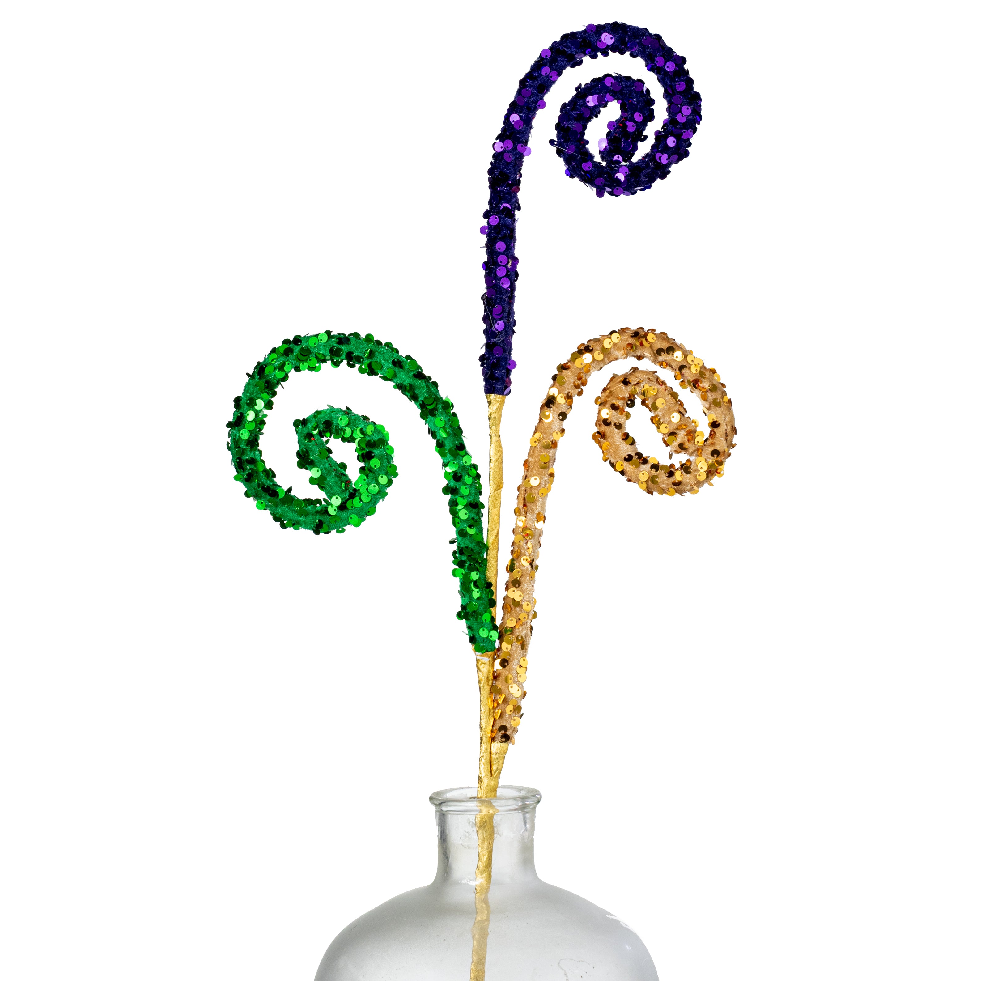 29" Sequin Curl Loop Spray: Mardi Gras