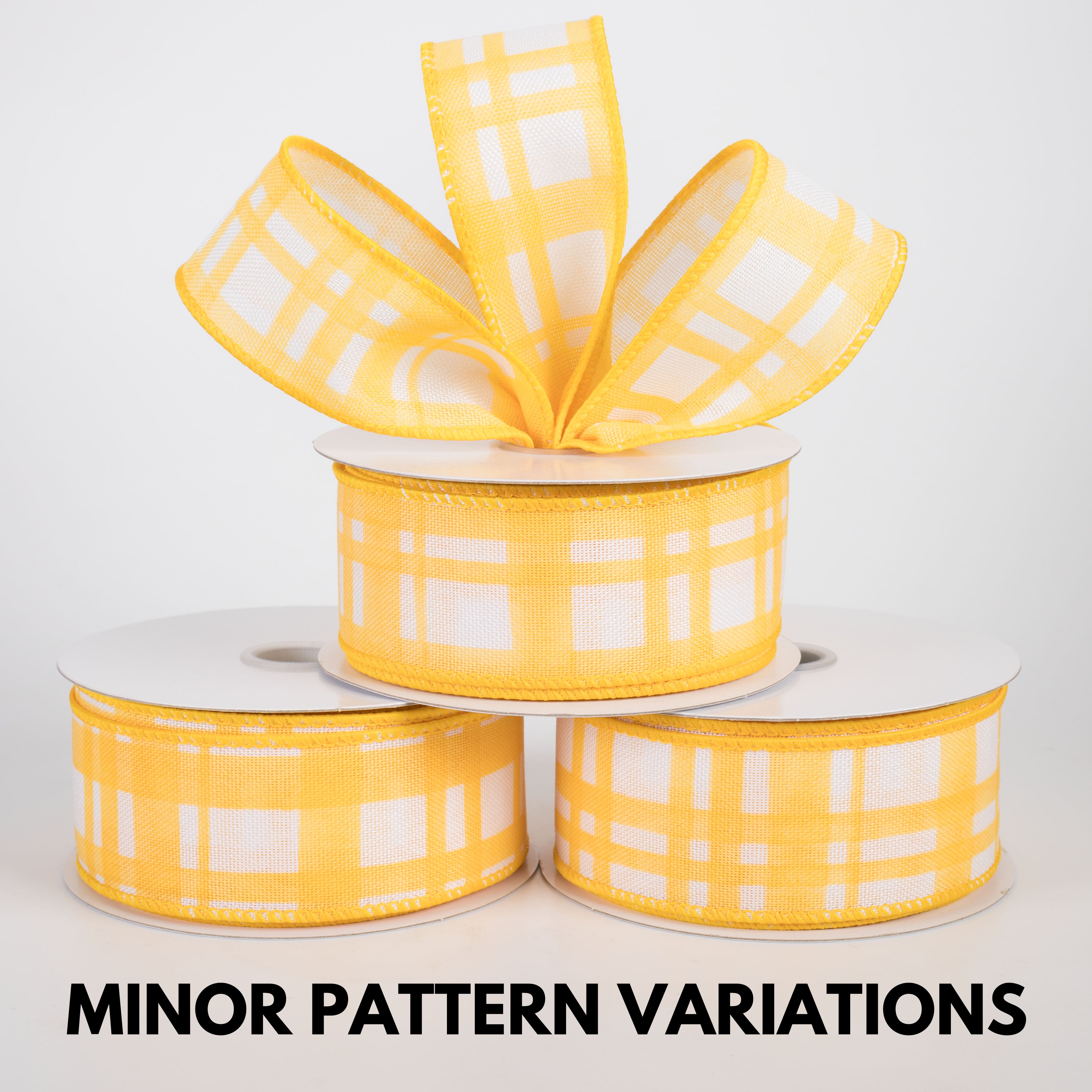 1.5" Watercolor Tuttola Plaid Ribbon: Yellow (10 Yards)