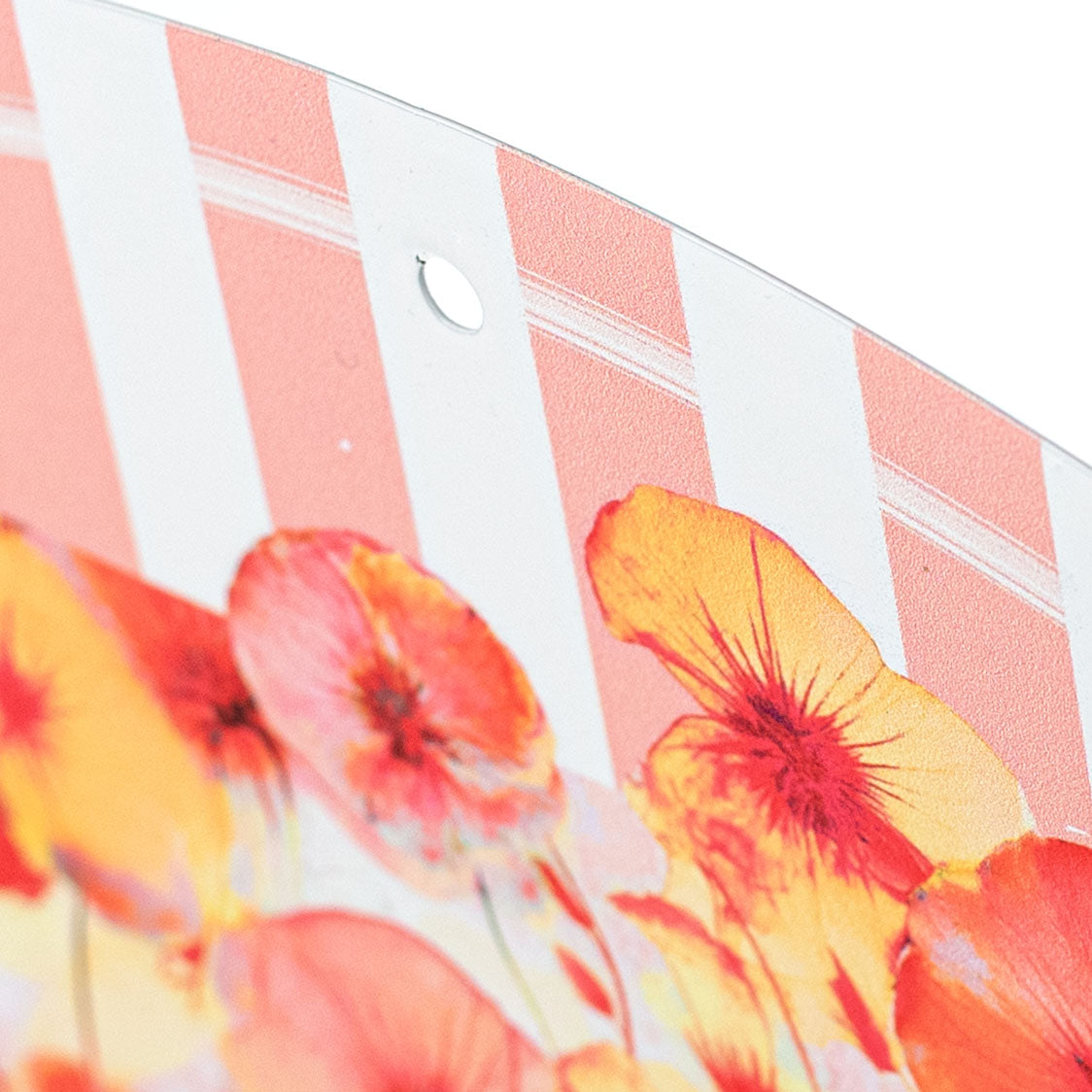 12" Round Metal Sign: Abstract X-Ray Poppy Flowers Welcome