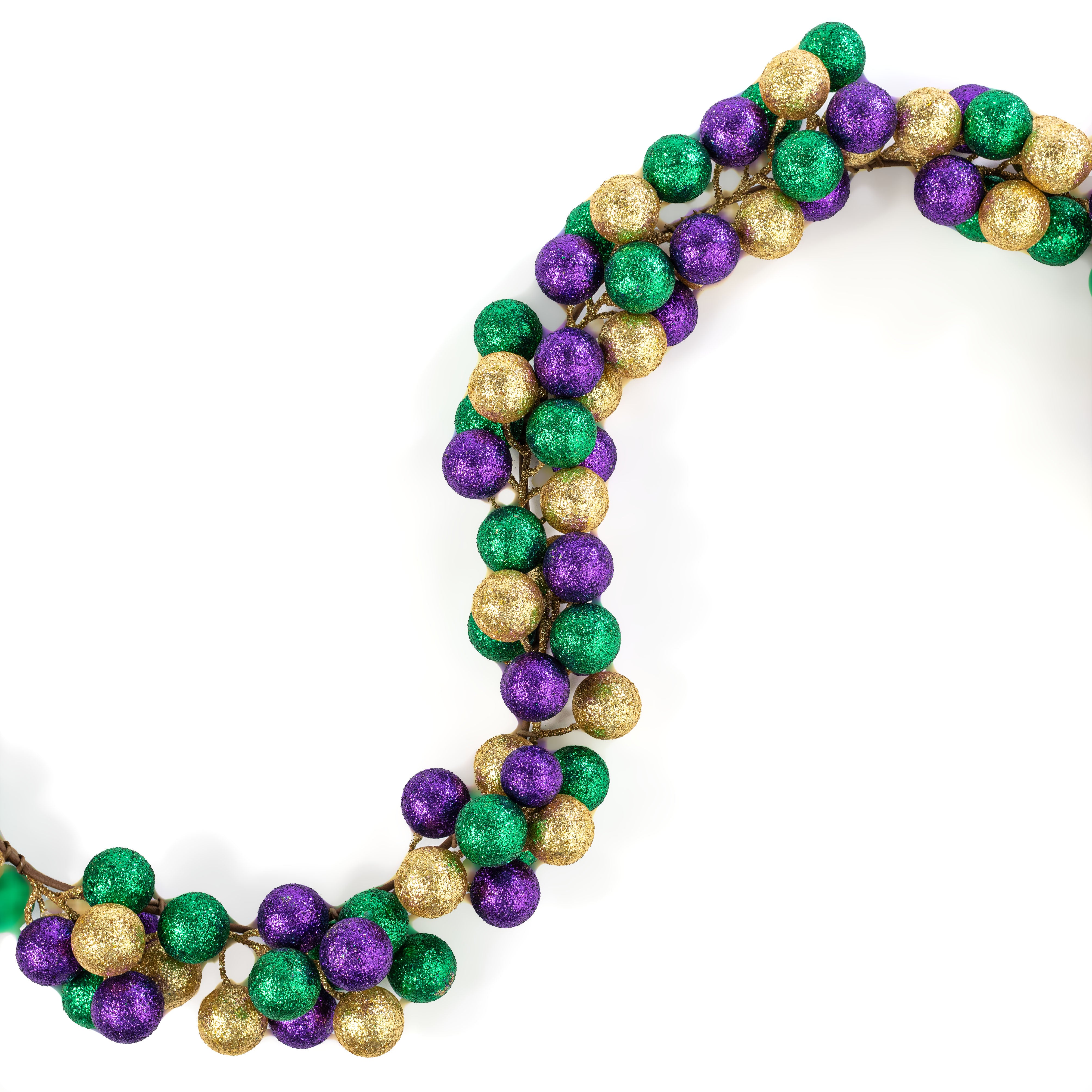 5' Glittered Ball Ornament Garland: Mardi Gras