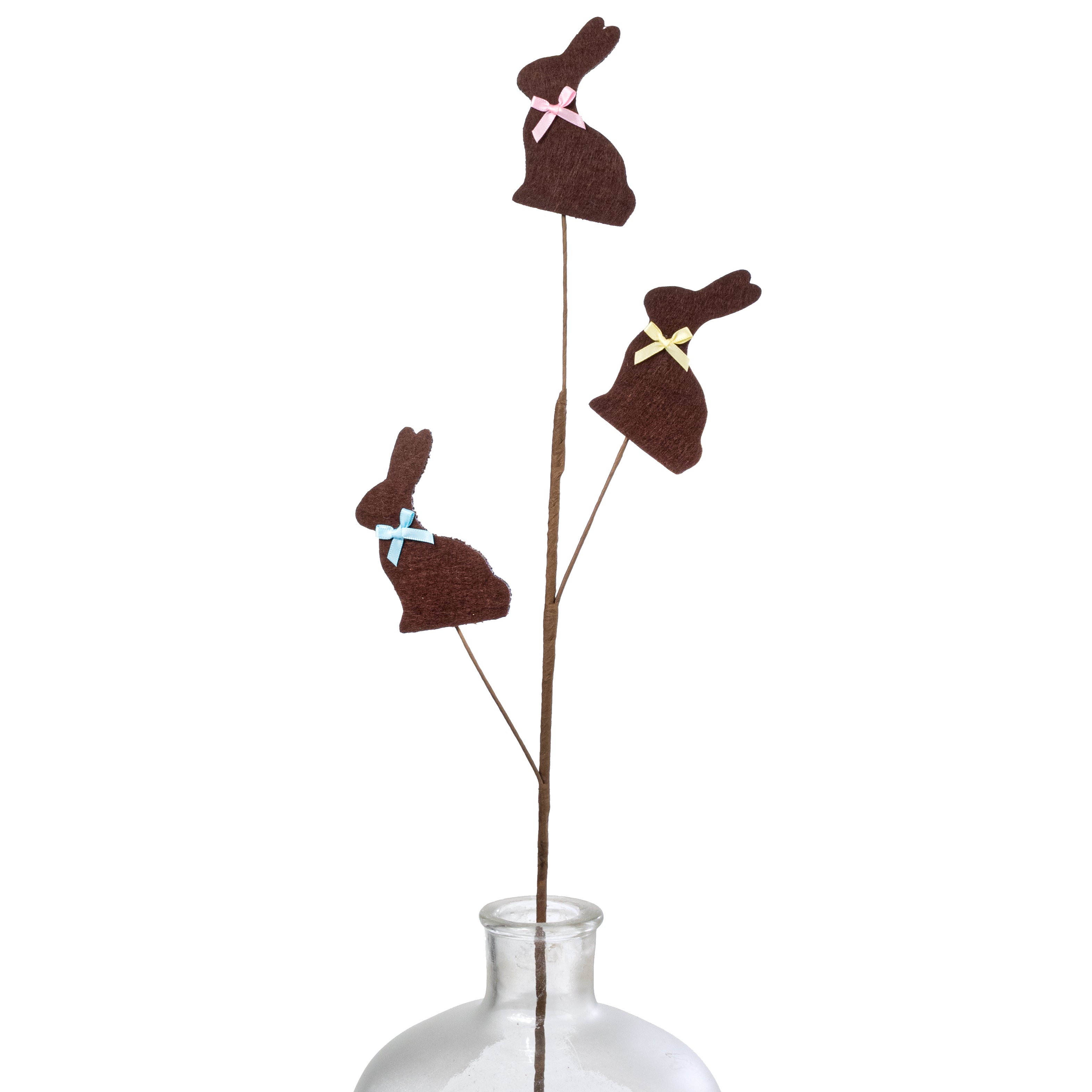 28" Felt Chocolate Easter Bunnies Spray