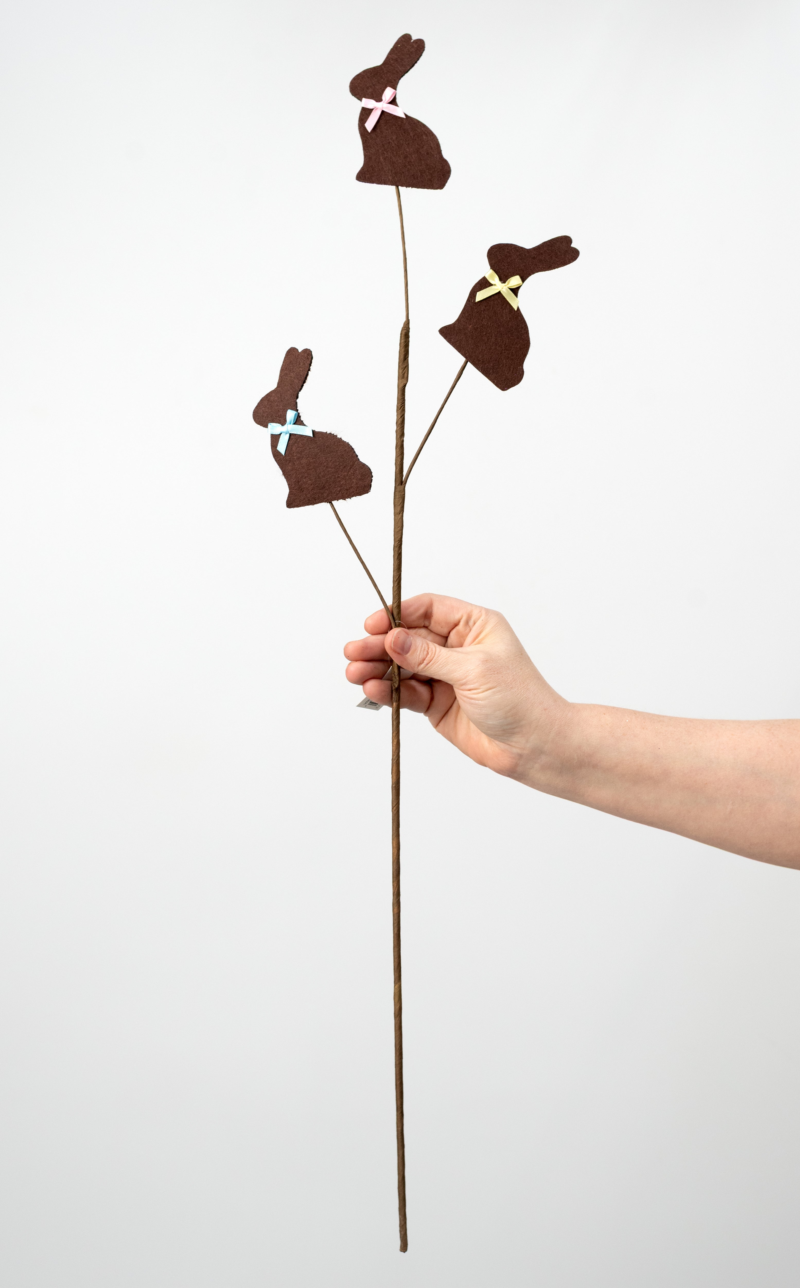 28" Felt Chocolate Easter Bunnies Spray