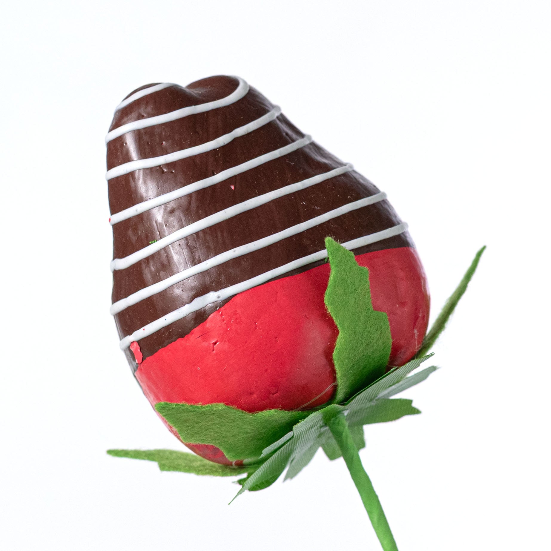 22" Dipped Pink Strawberries Pick: Dark Chocolate