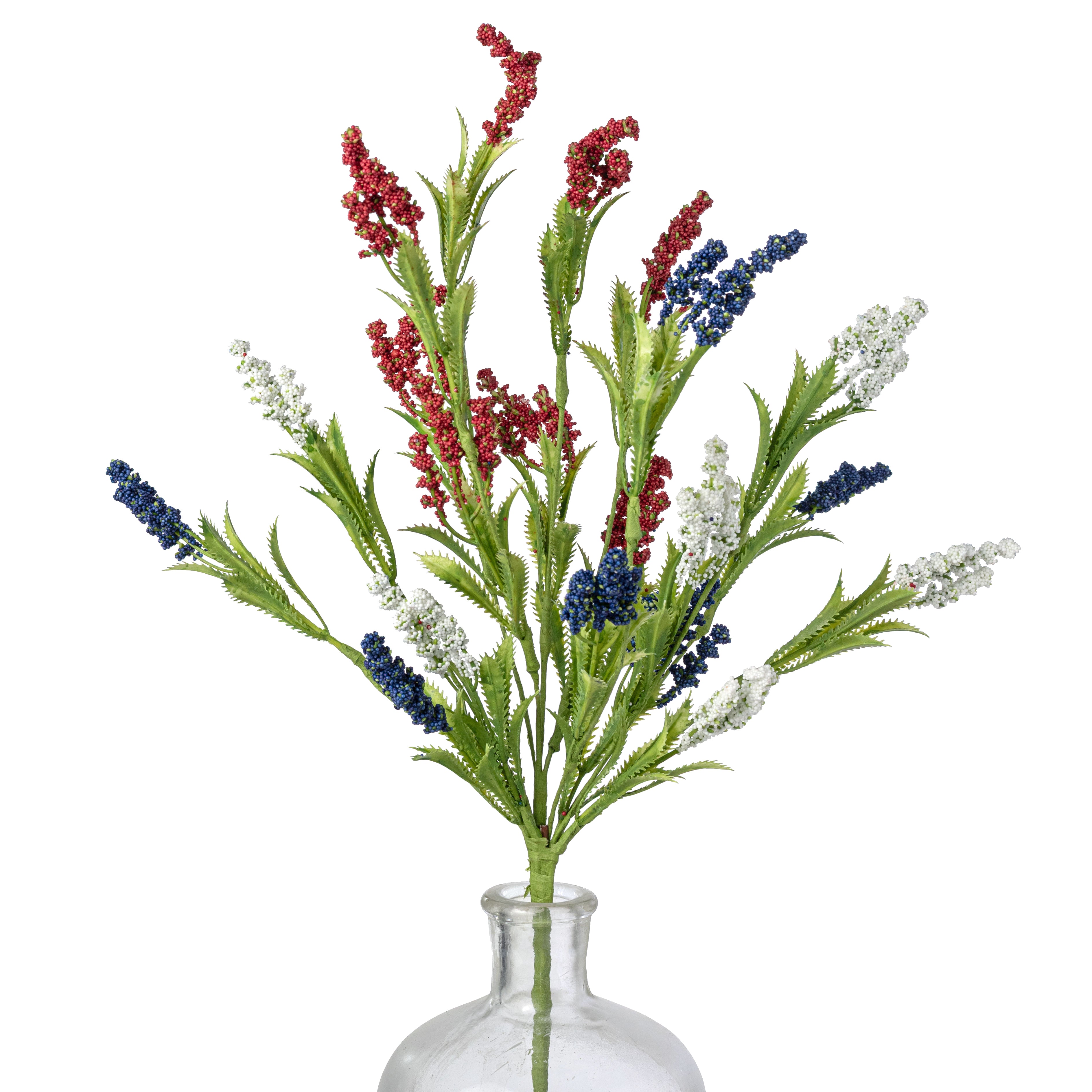 21" Lavender Bush: Red, White & Blue