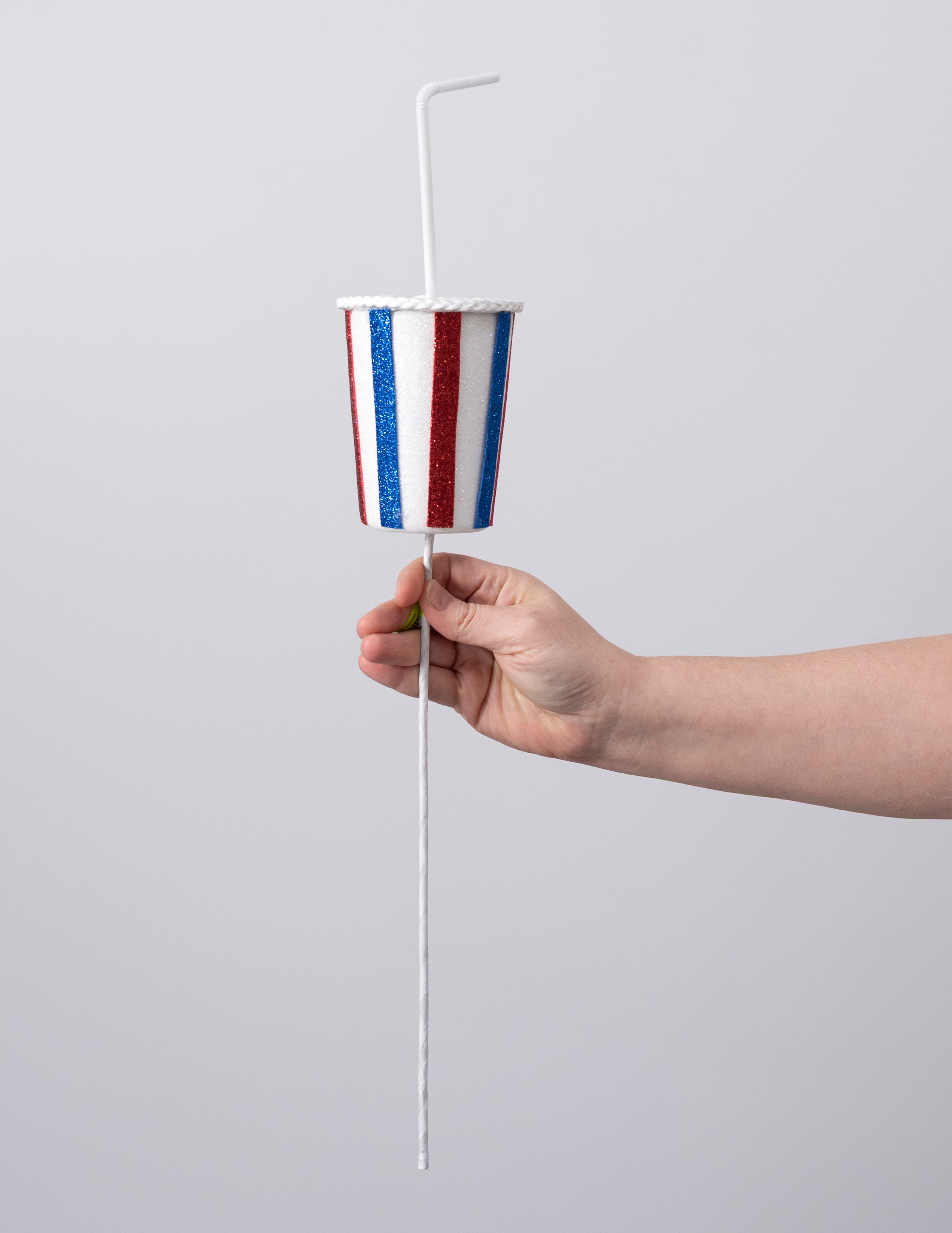 20" Soda Cup Pick: Red, White & Blue
