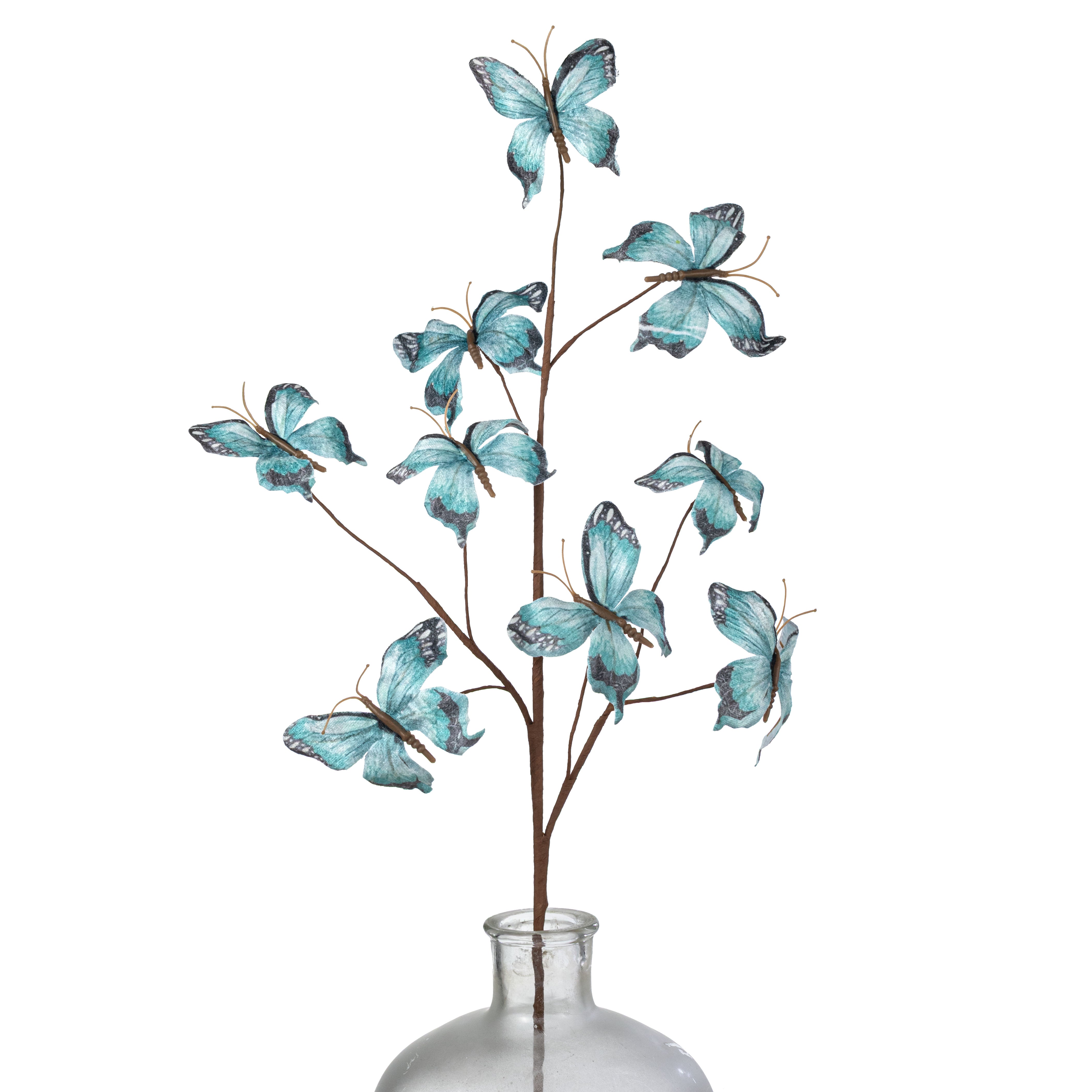 32" Fabric Butterflies Spray: Blue