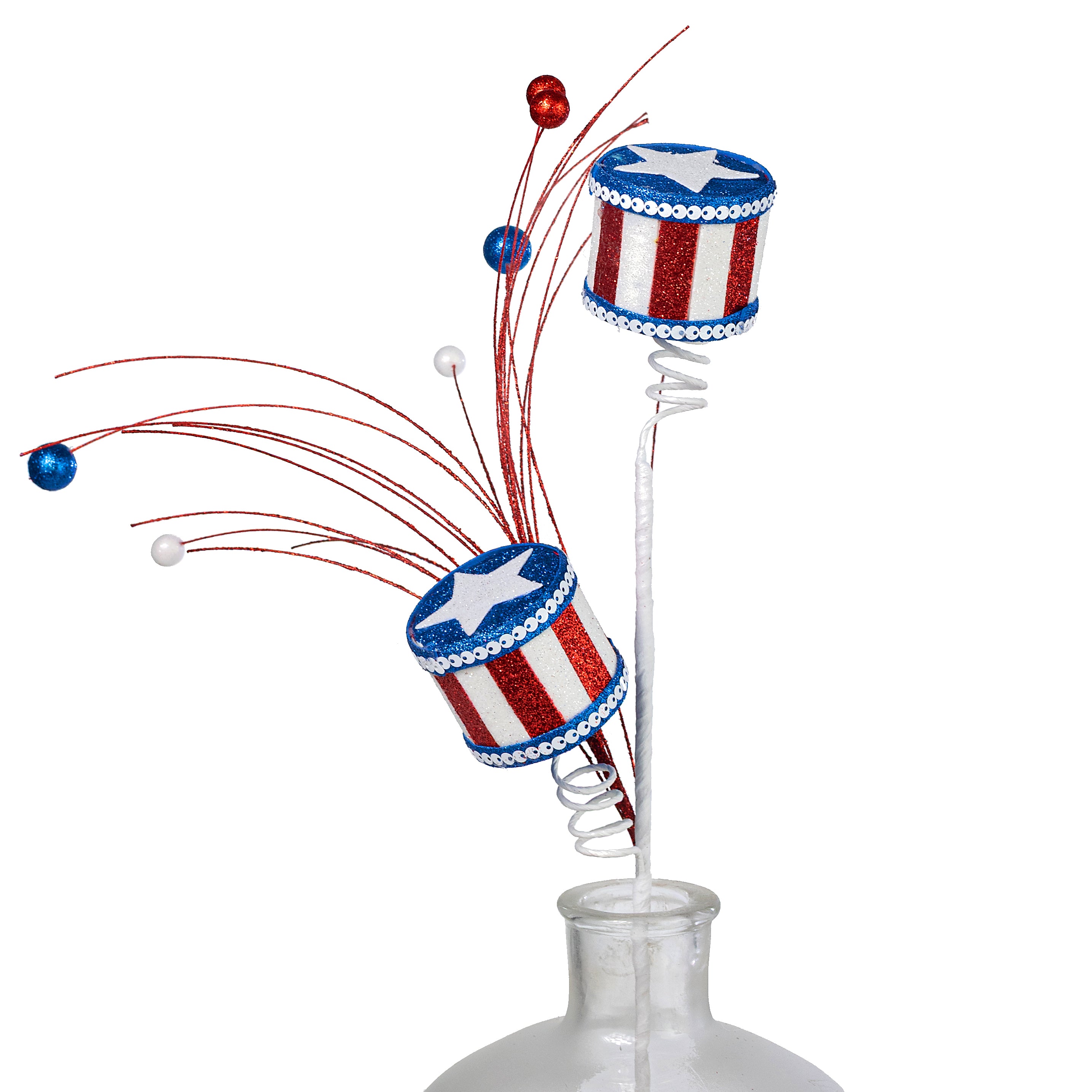 26" Glittered Stars & Stripes Patriotic Drum Spray