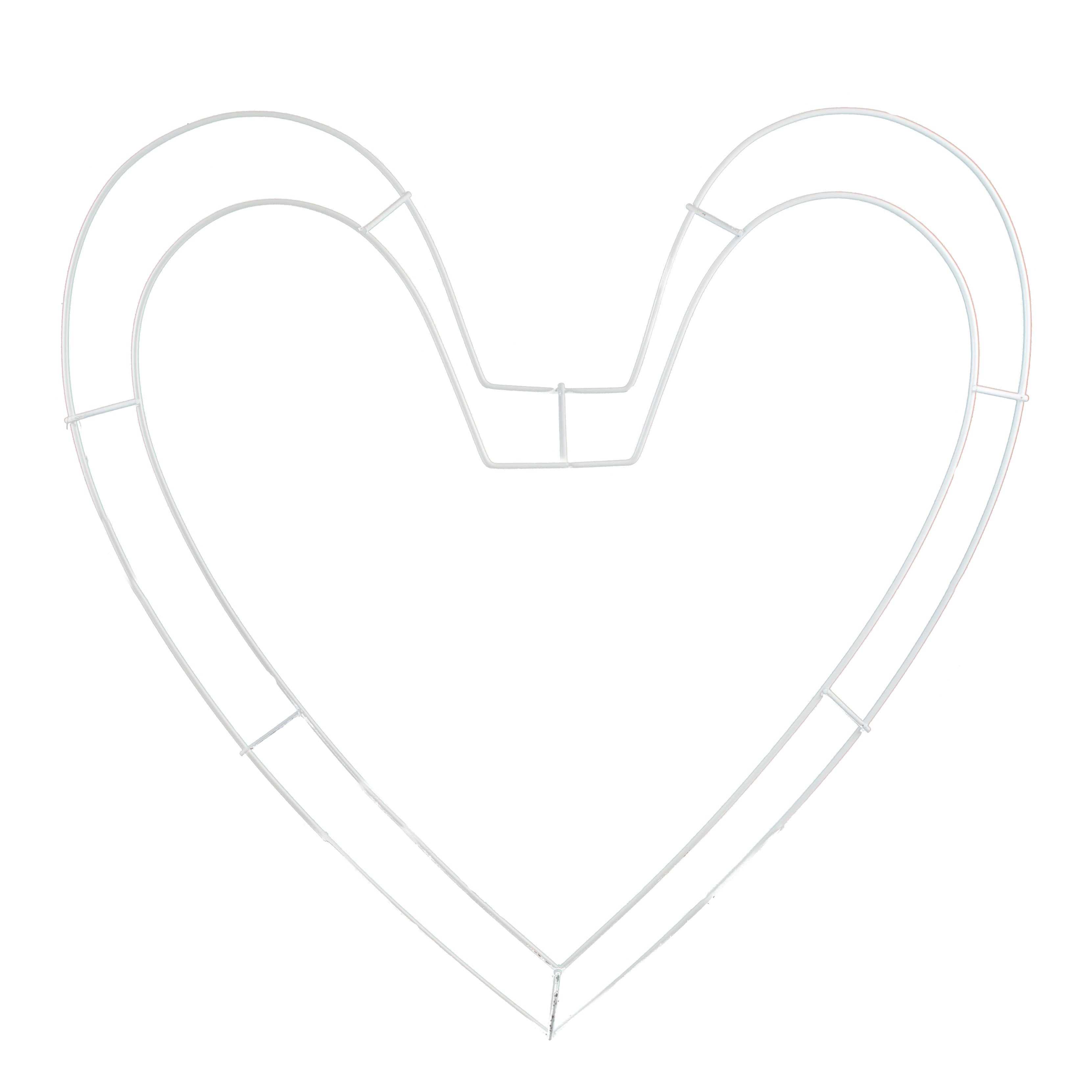 18 Inch Heart Wire Frame: 2-Wire White Item Number: MD010927