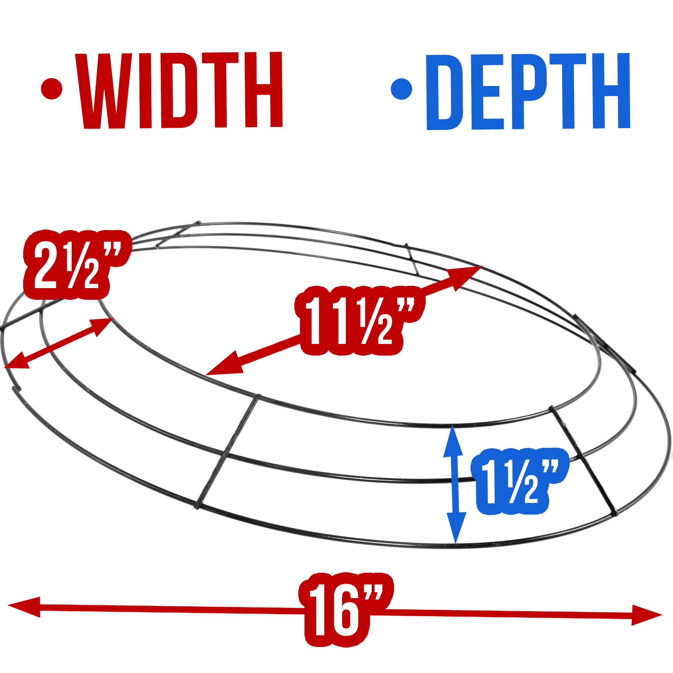 16-inch Wire Wreath Form: 3-Wire Black Lifestyle Photo