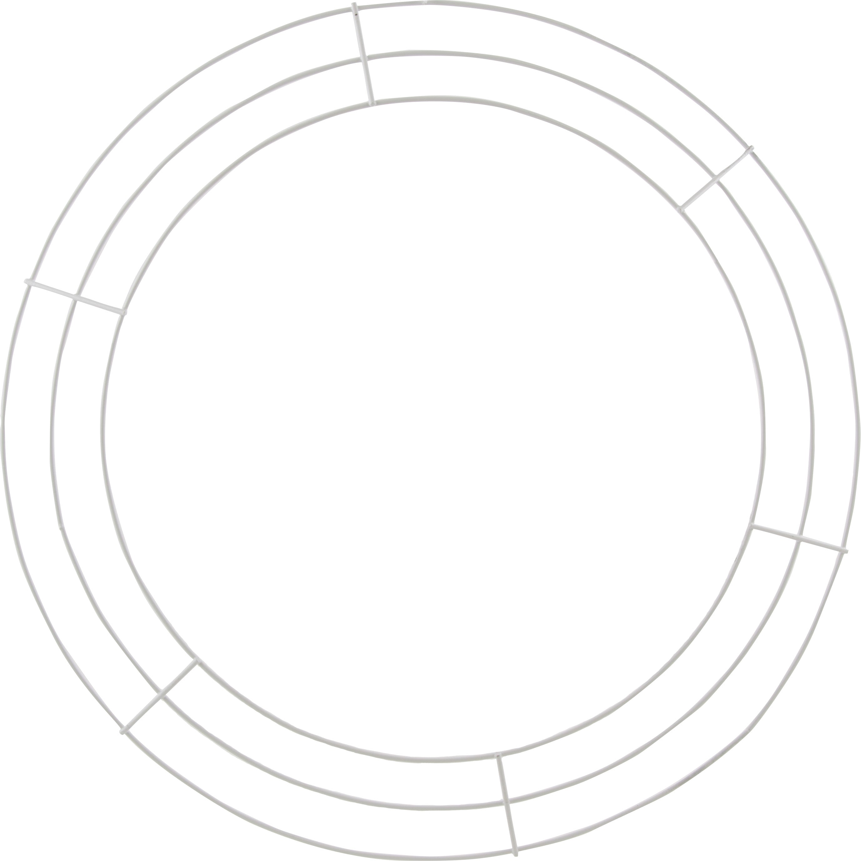 20-inch Wire Wreath Form: 3-Wire White - Main Image