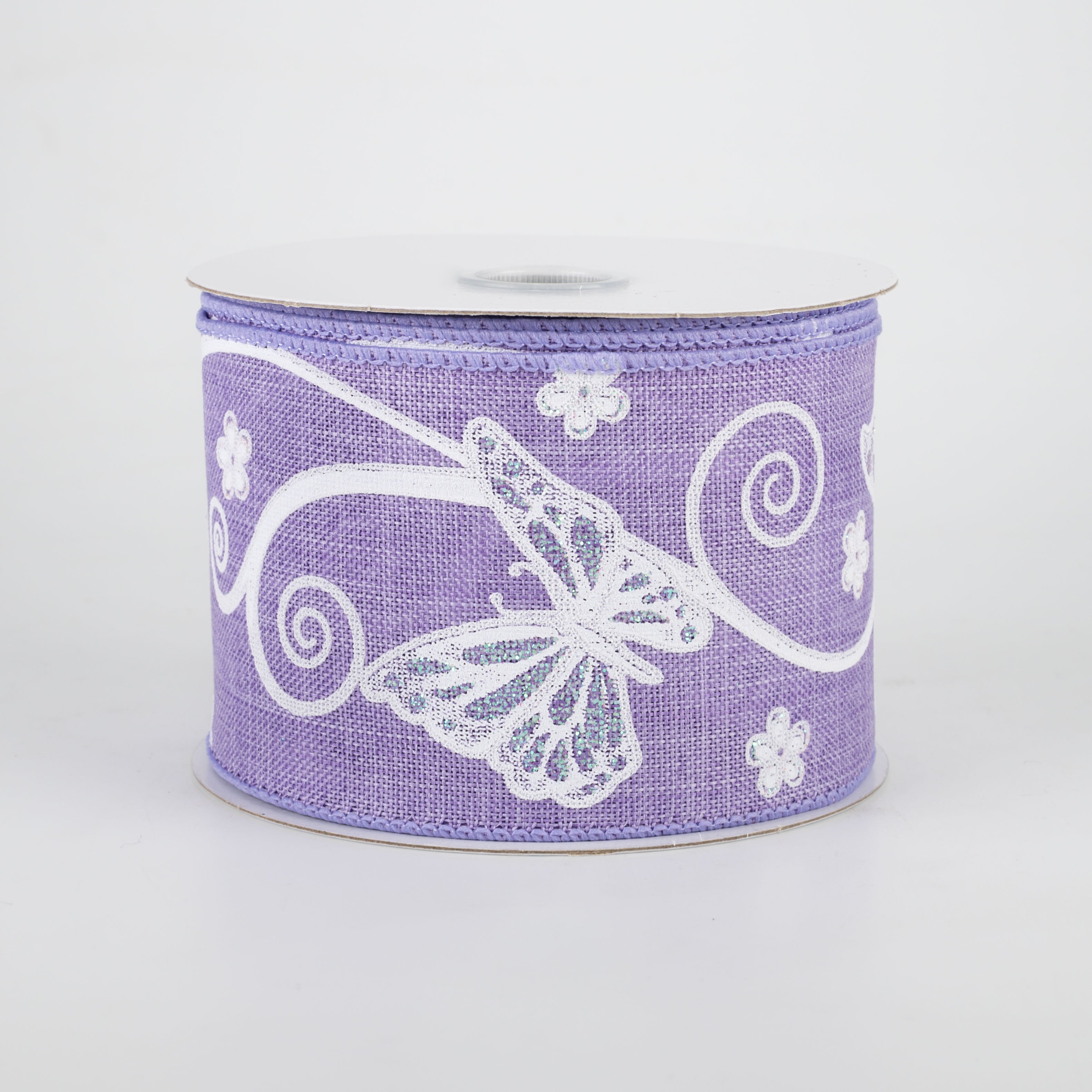 2.5" Iridescent Butterflies Ribbon: Lavender (10 Yards)