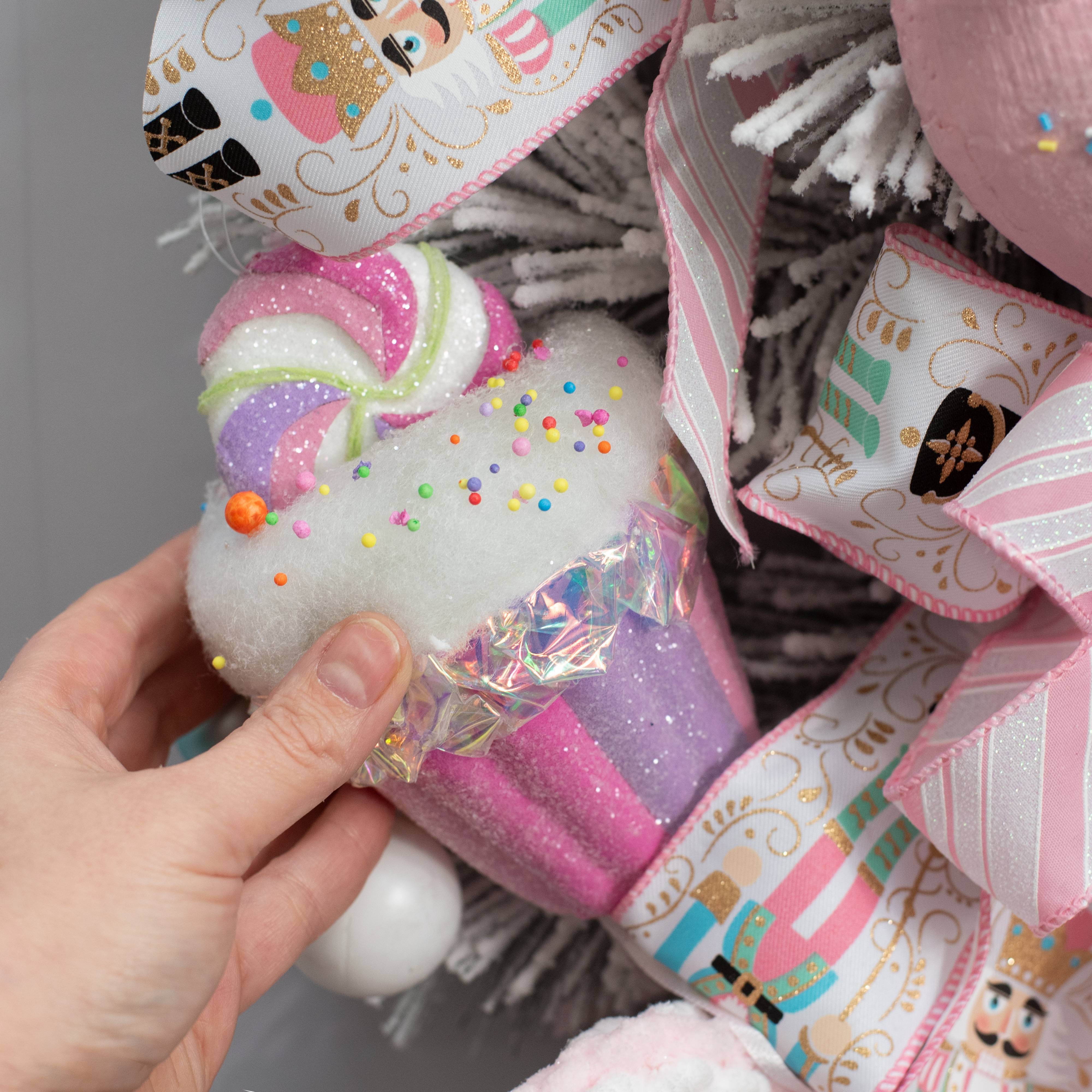 6" Iridescent Cupcake Ornament: Pastel Candy Lifestyle Photo