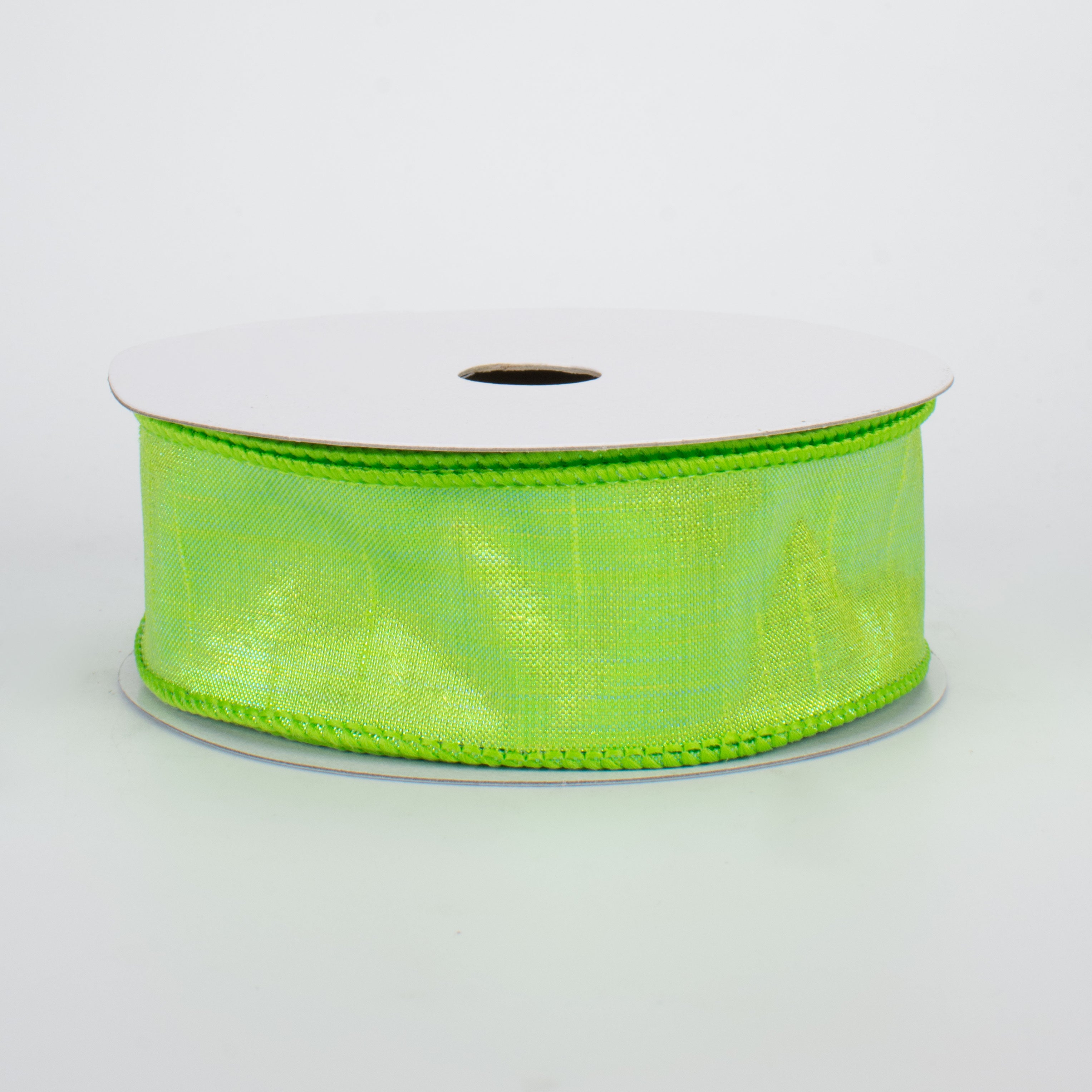 1.5" Iridescent Dupioni Ribbon: Lime Green (10 Yards)