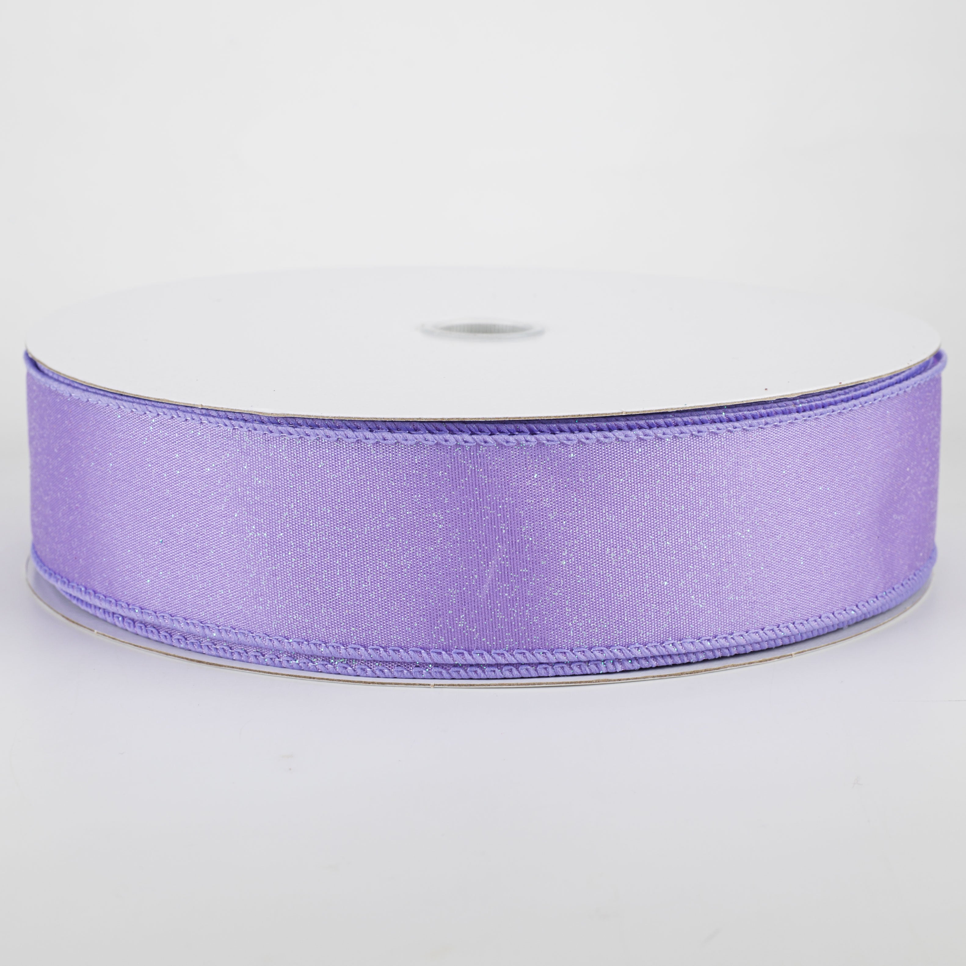 1.5" Iridescent Glitter Misted Satin Ribbon: Lavender (50 Yards)