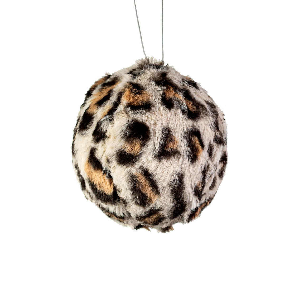 4.5" Ivory Cheetah Fur Ball Ornament Item Number: 133099