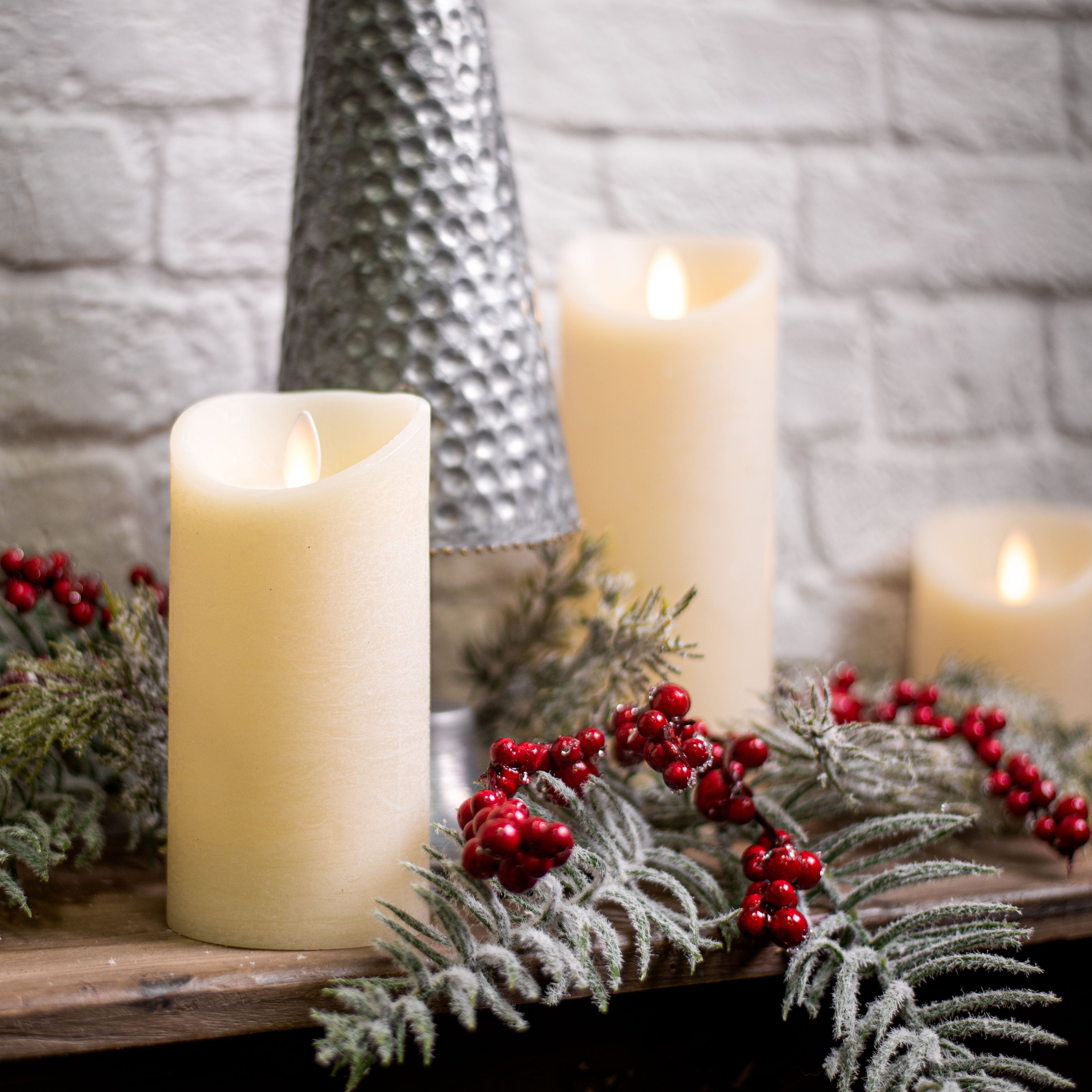 6" x 3" Ivory Flameless Candle Lifestyle Photo