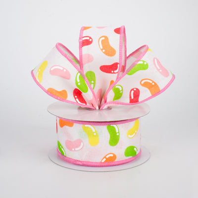 1.5" Jelly Beans Ribbon: Pink & White (10 Yards) Lifestyle Photo
