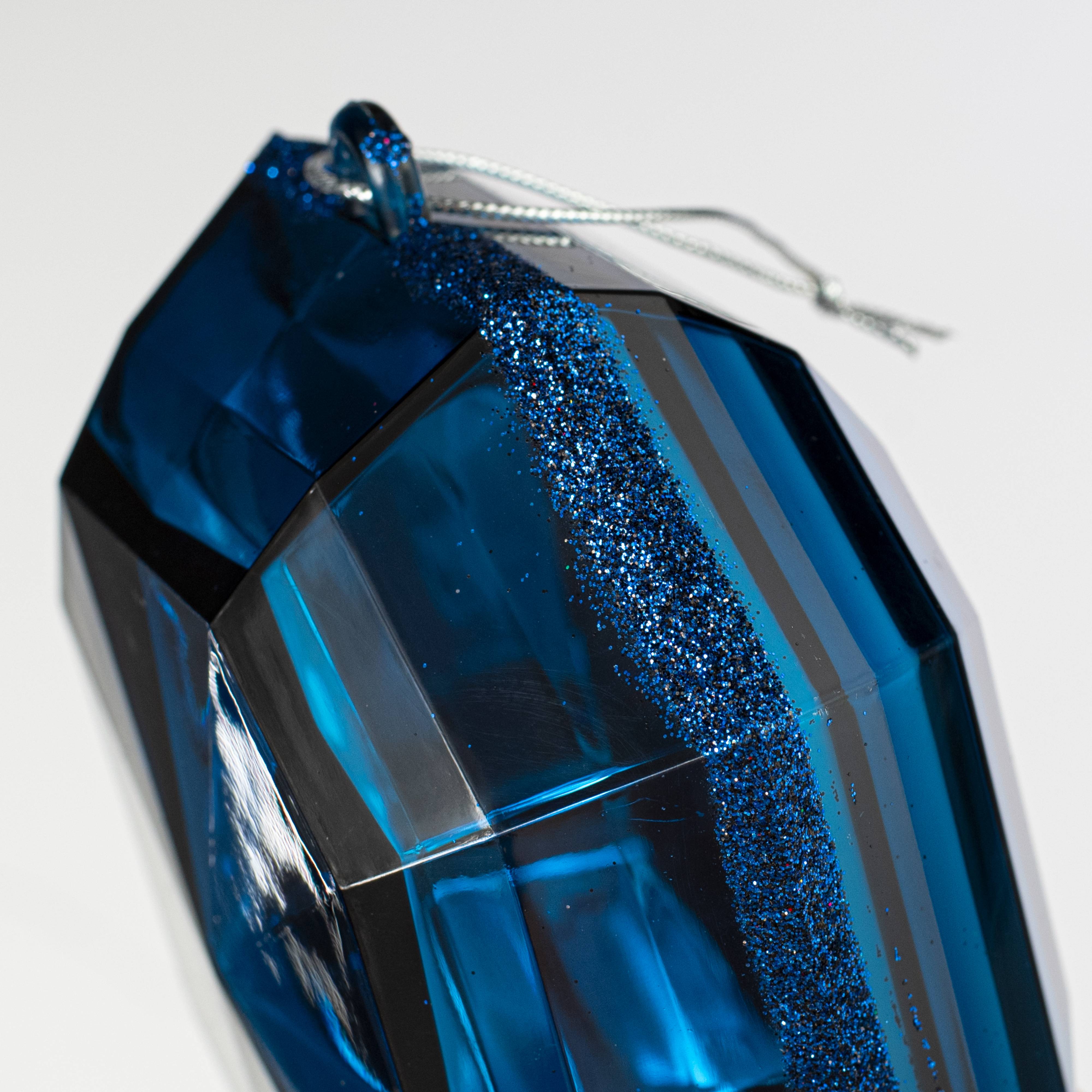 6" Jewel Gem Ornament: Sapphire Blue detail photo 3