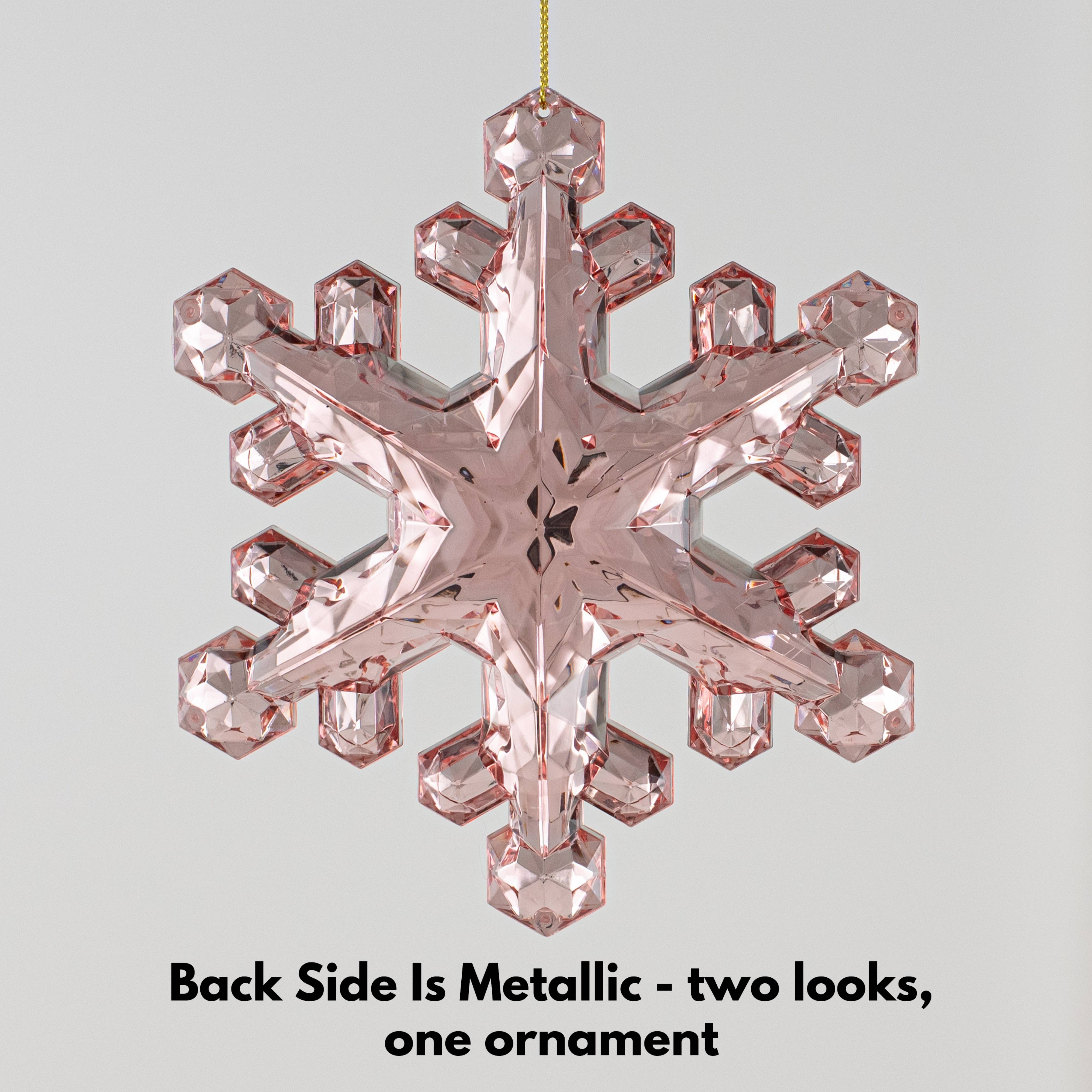 6" Jewel Snowflake Ornament: Pink detail photo 3