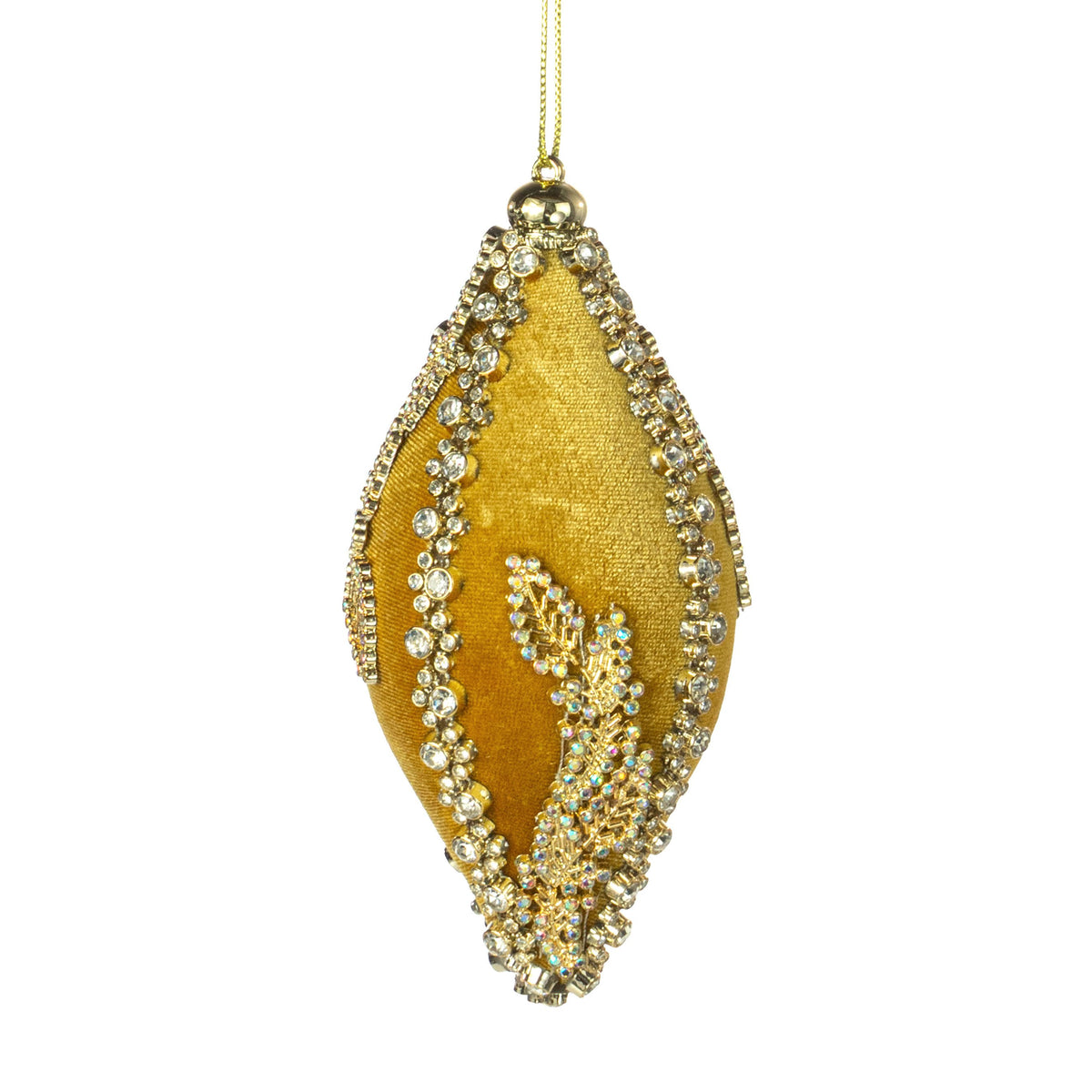 6" Jeweled Diamond Finial Ornament: Gold Item Number: 2828405GD