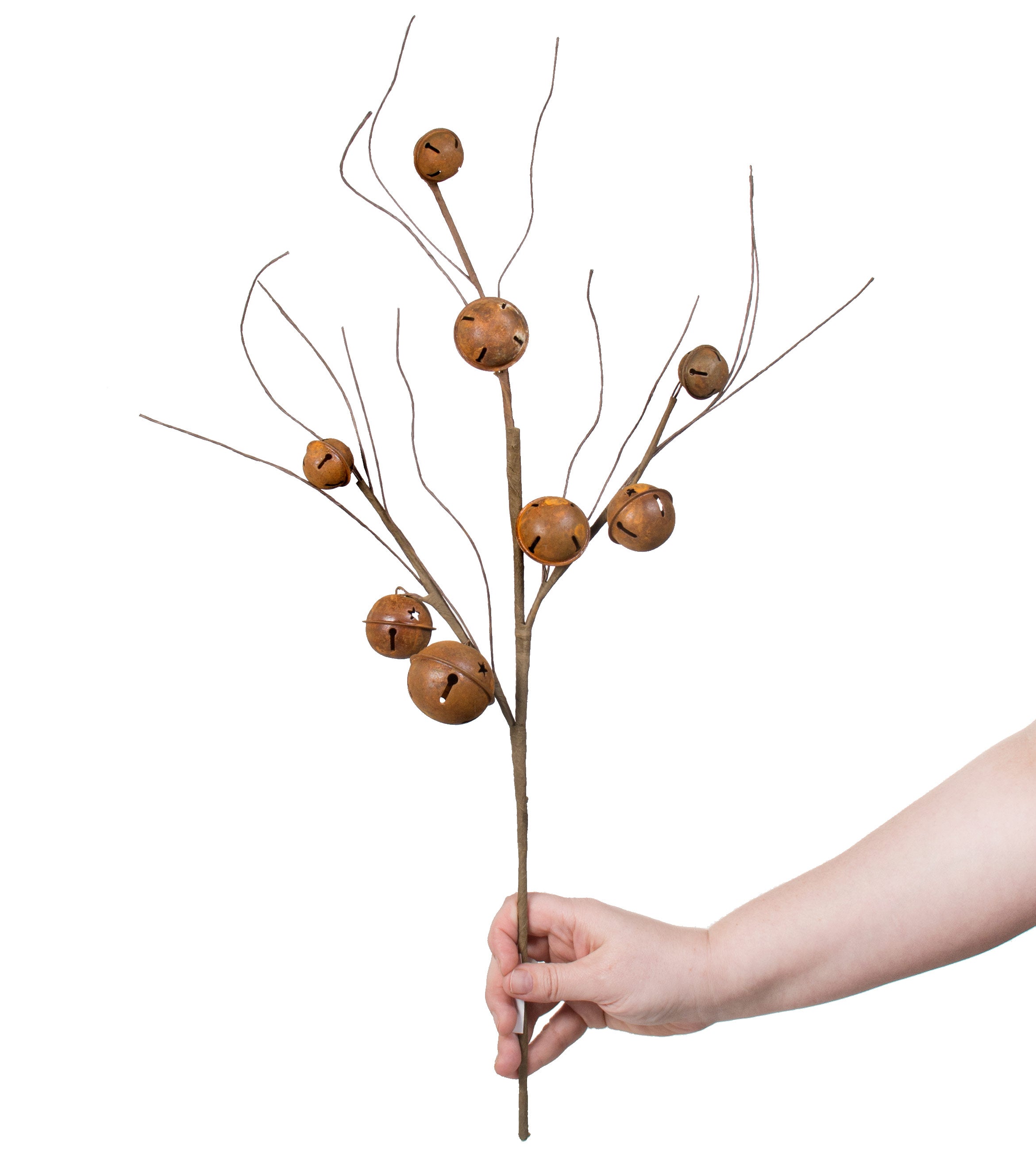 24" Jingle Bell Twig Spray: Rust Lifestyle Photo
