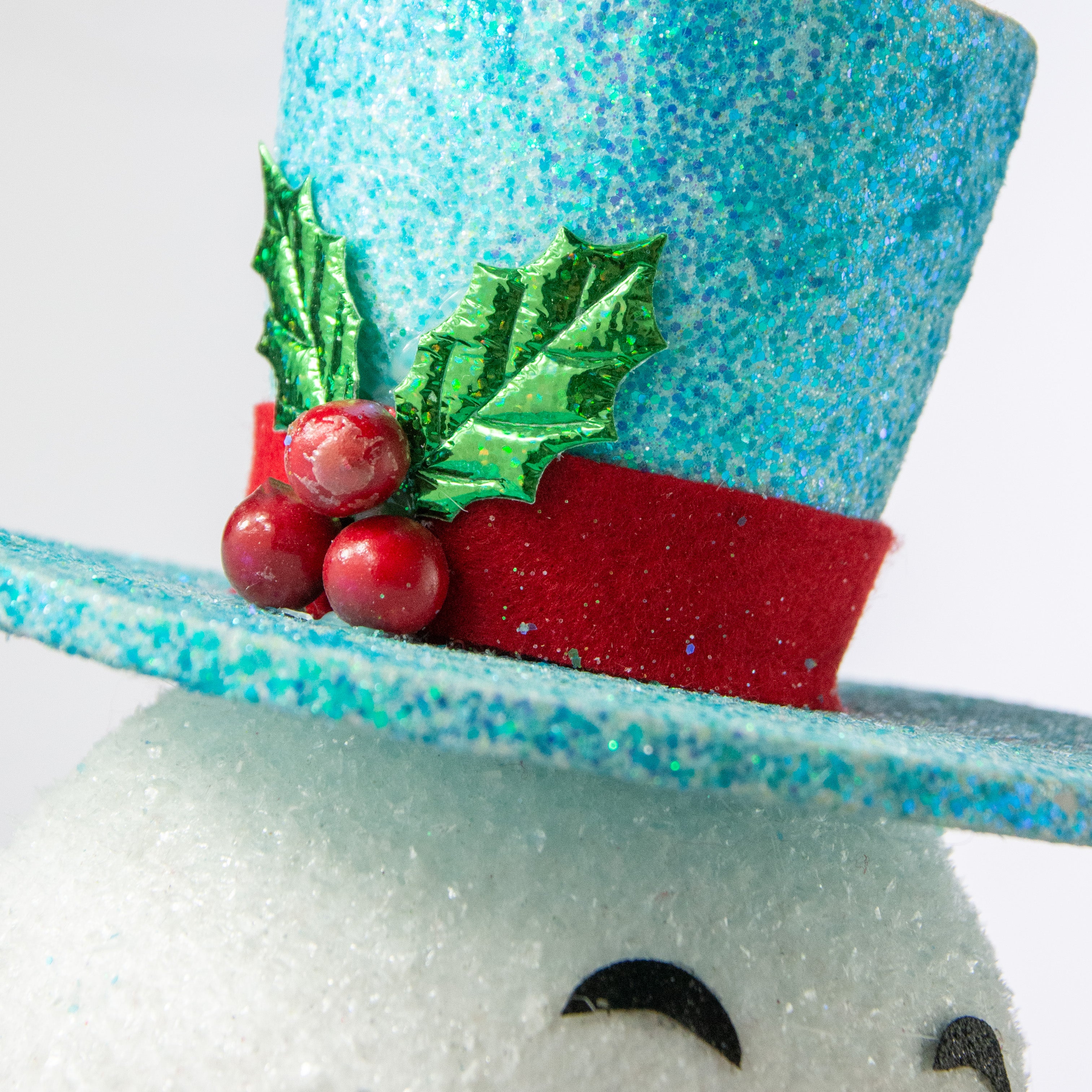 23" Joyful Snowman Head Spray: Blue Lifestyle Photo