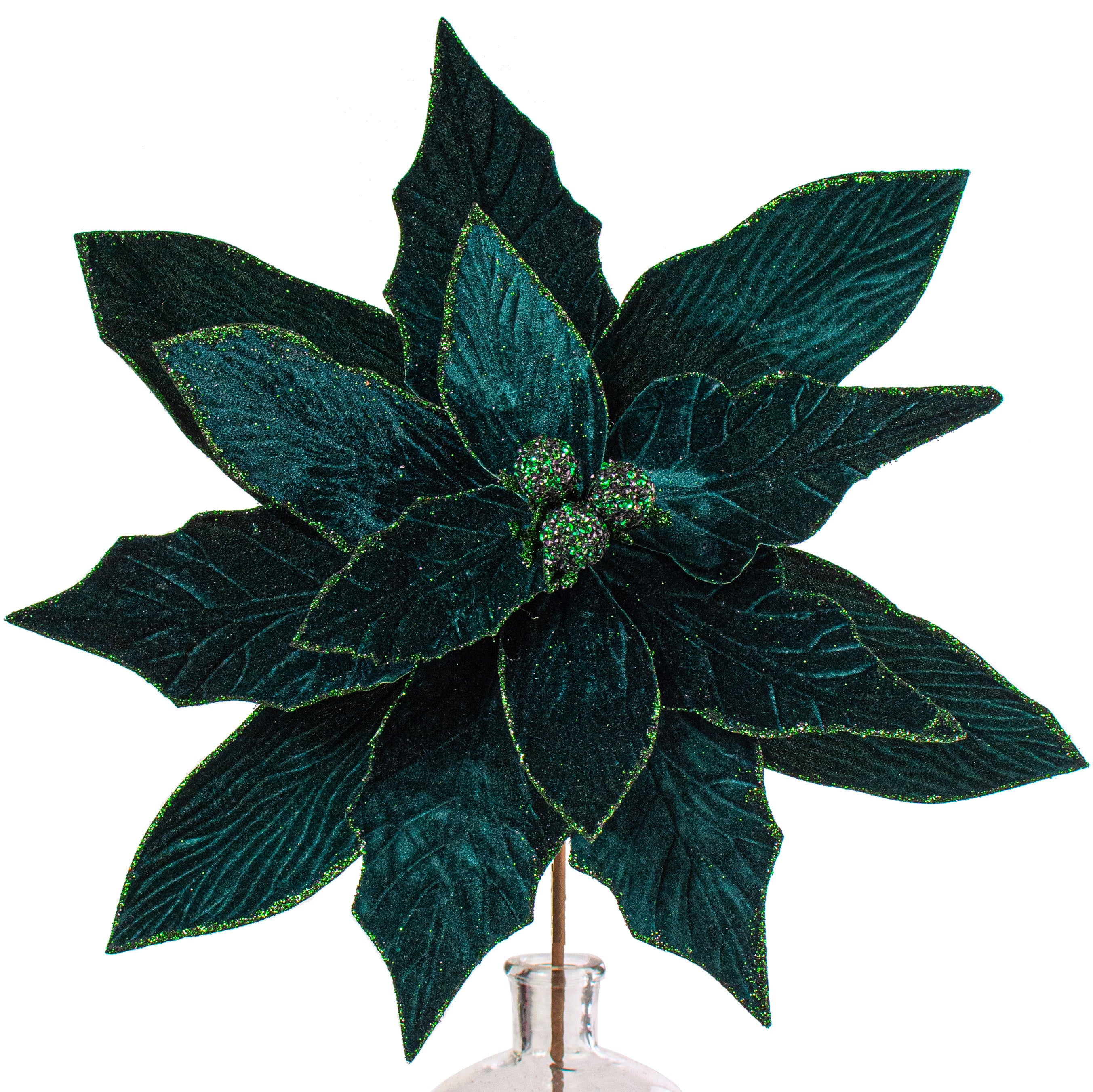 24" Jumbo Poinsettia Stem: Hunter Green Item Number: XS382411