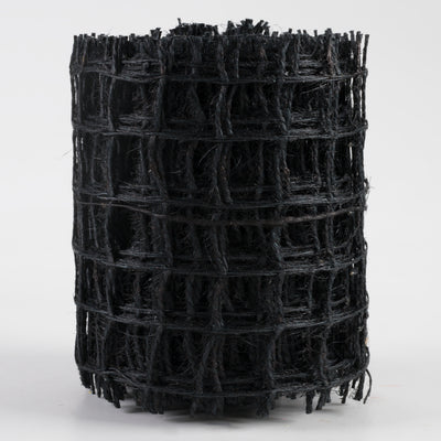 4" Jute Check Weave Ribbon: Black (10 Yards)