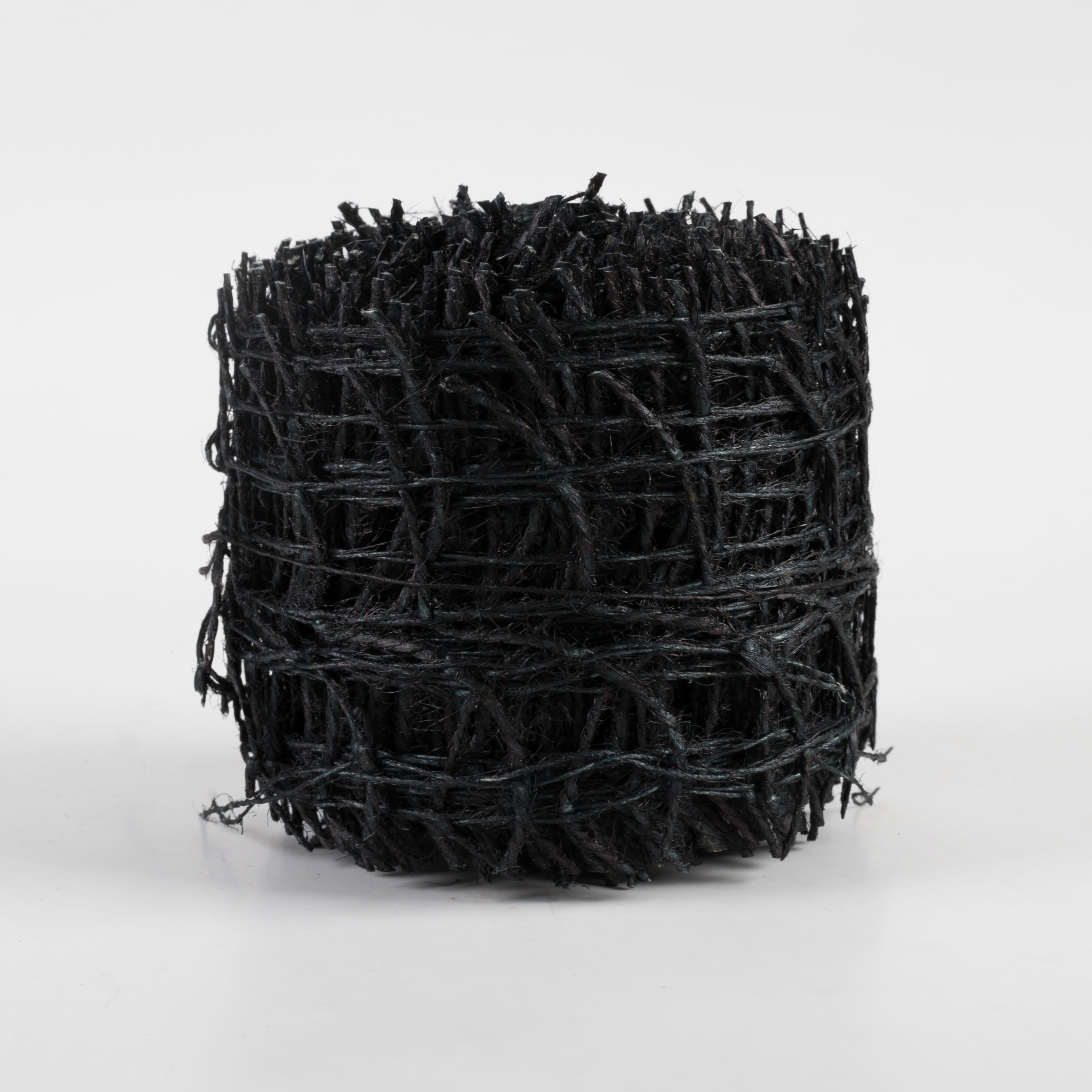 2.5" Jute Check Weave Ribbon: Black (10 Yards)