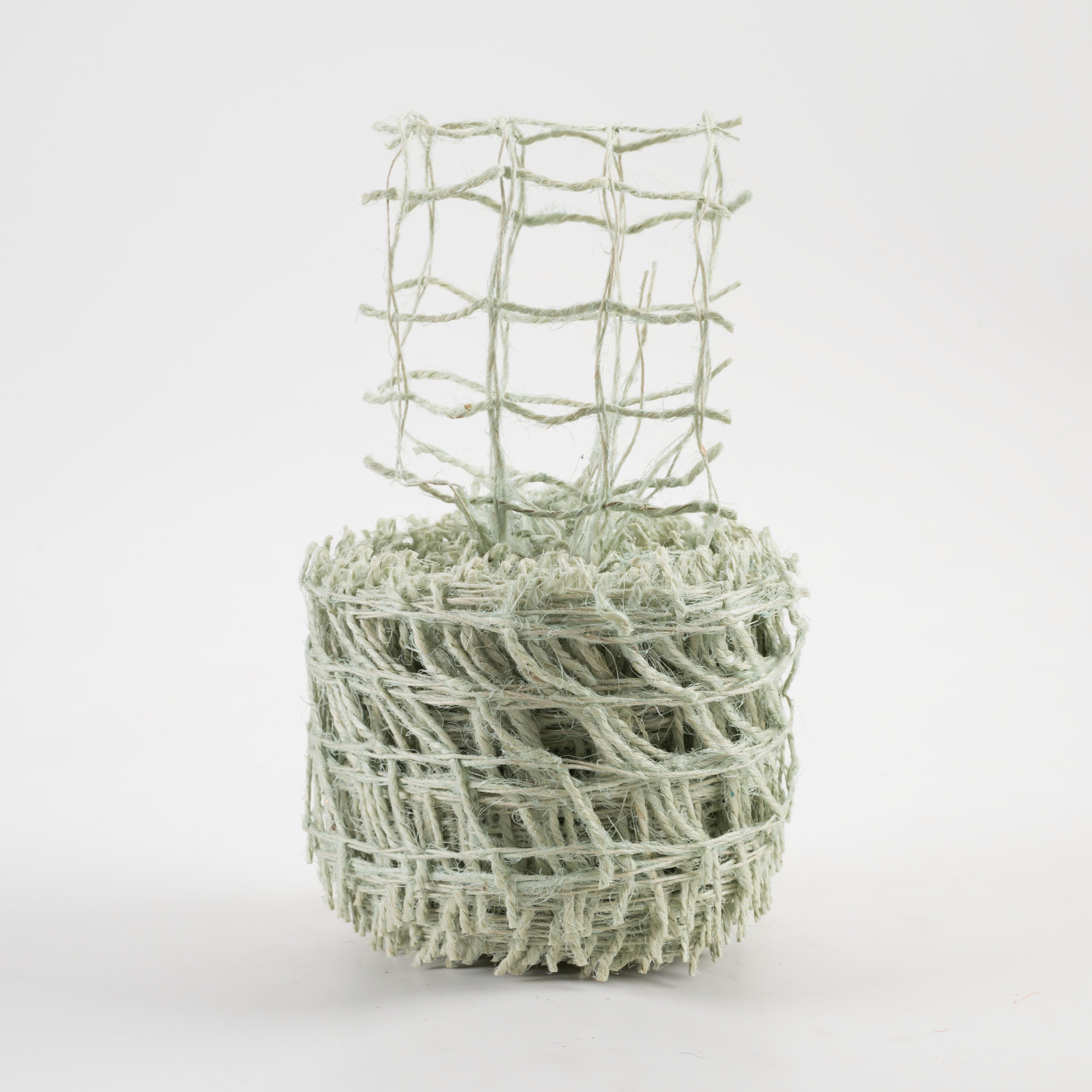 2.5" Jute Check Weave Ribbon: Mint Green (10 Yards) Lifestyle Photo