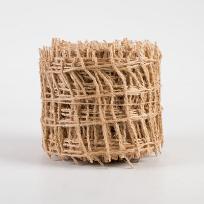 2.5" Jute Check Weave Ribbon: Natural (10 Yards)