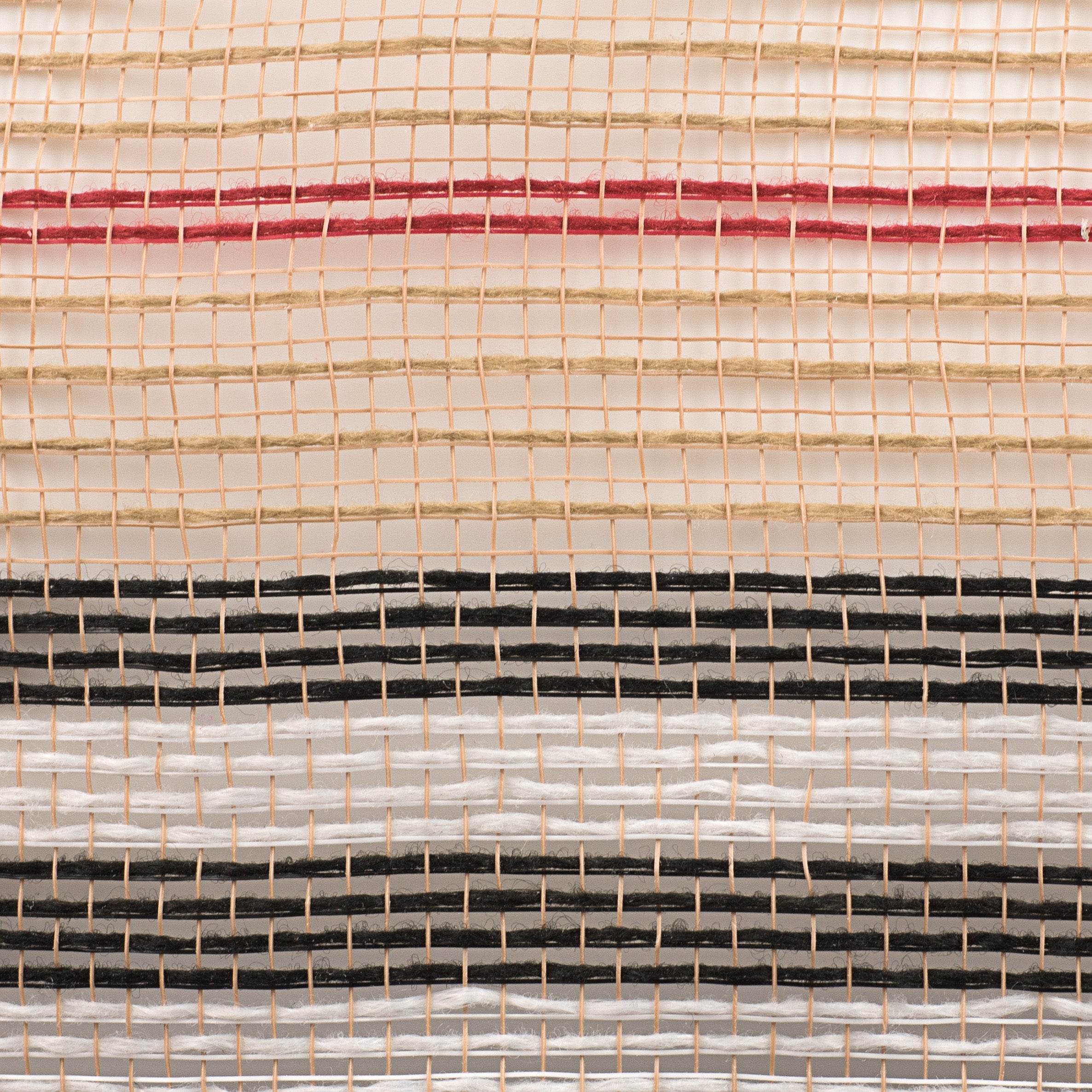 10" Jute Luxury Stripe Mesh: Tan, Black, White, Red detail photo 3